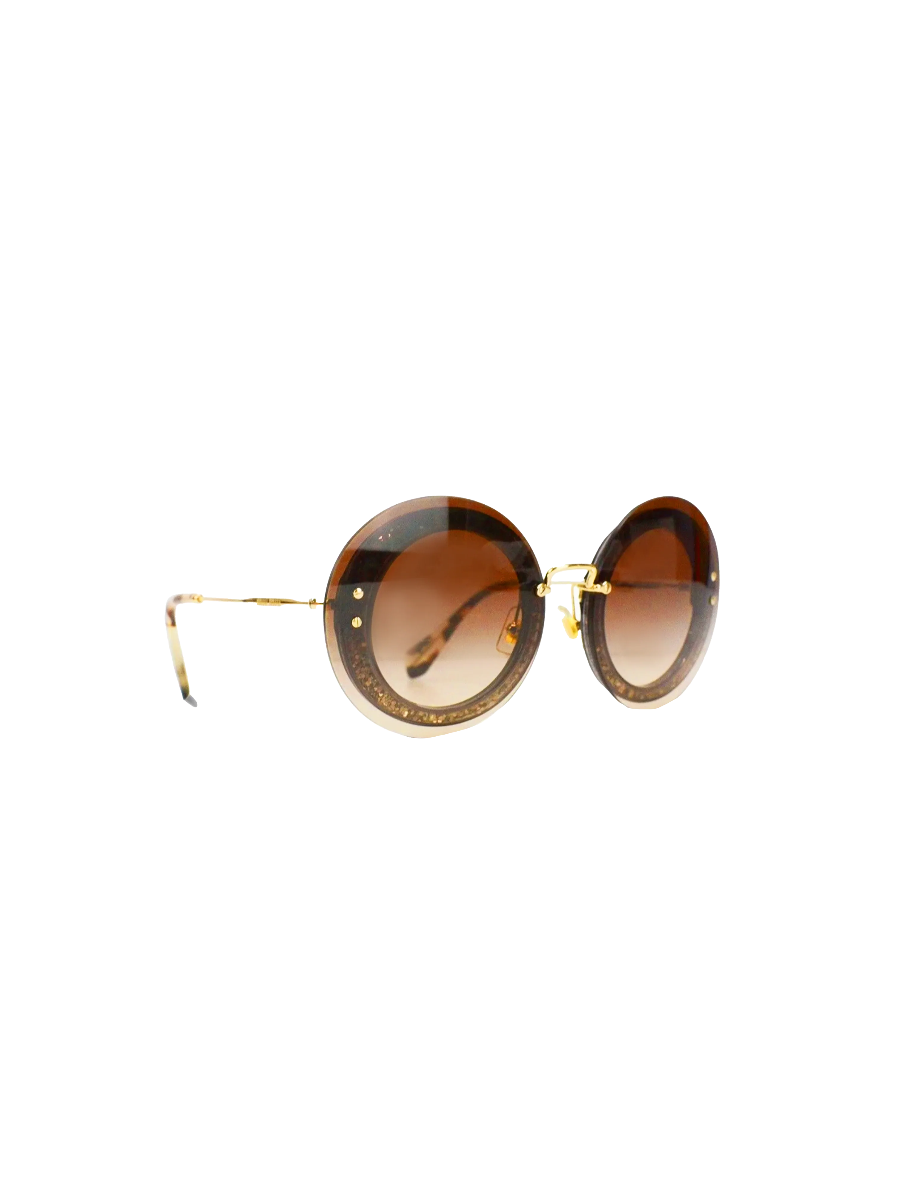 Miu Miu Round Sparkle Sunglasses