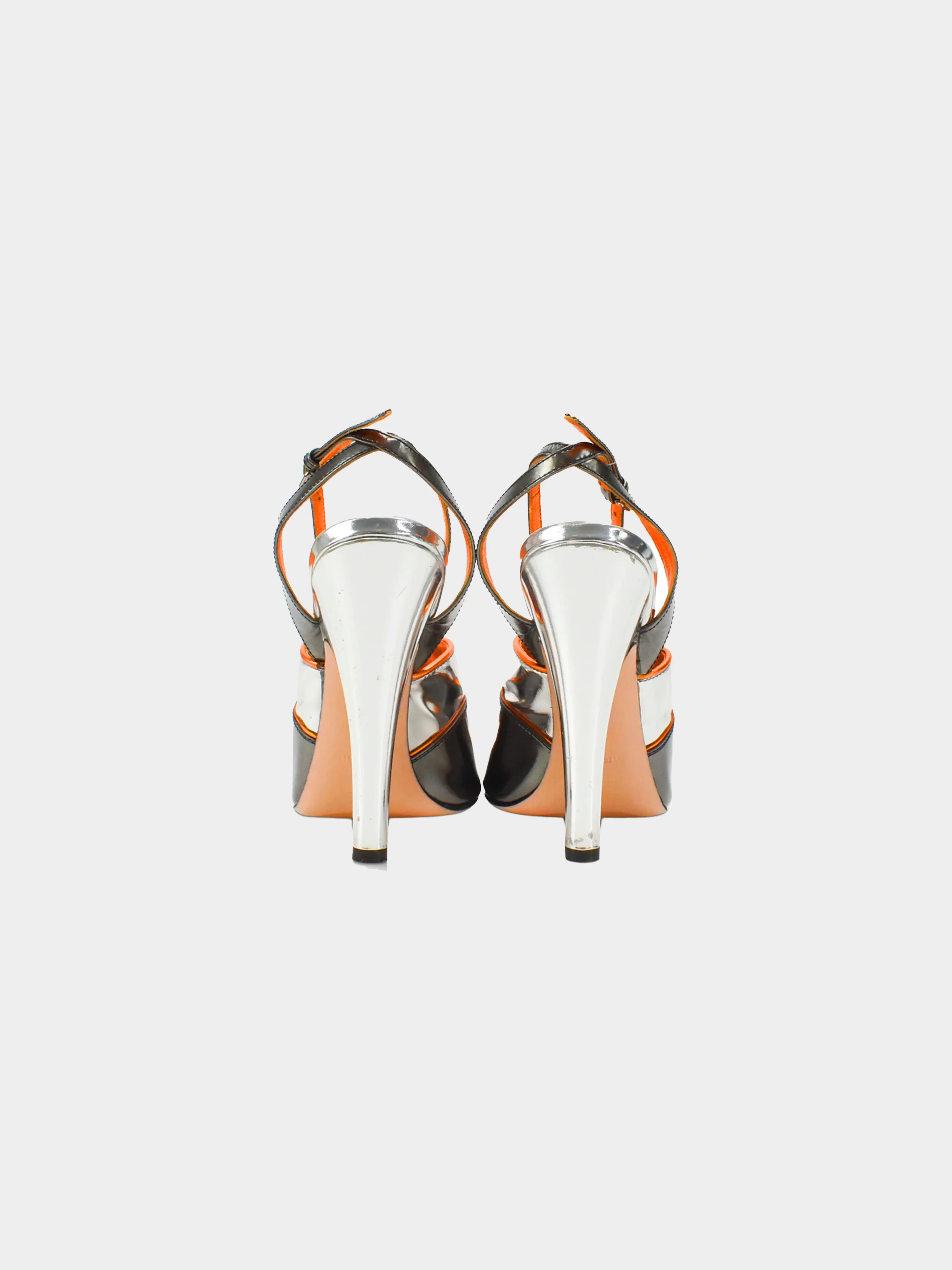 Miu Miu Spring 2011 Silver Metallic Peep Toe Heels - Image 4