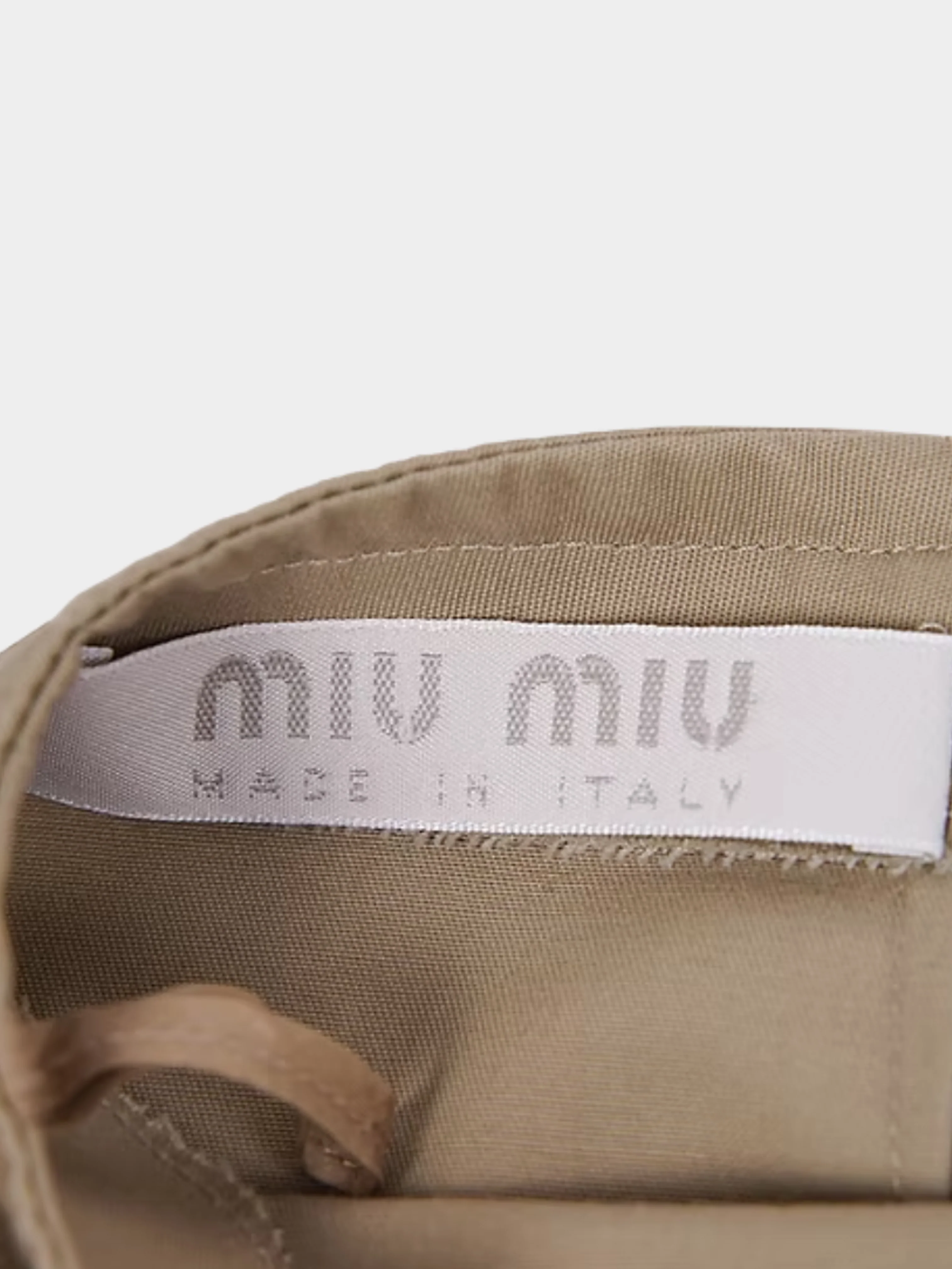Miu Miu SS 1998 Khaki Lace Up Mini Skirt - Image 3
