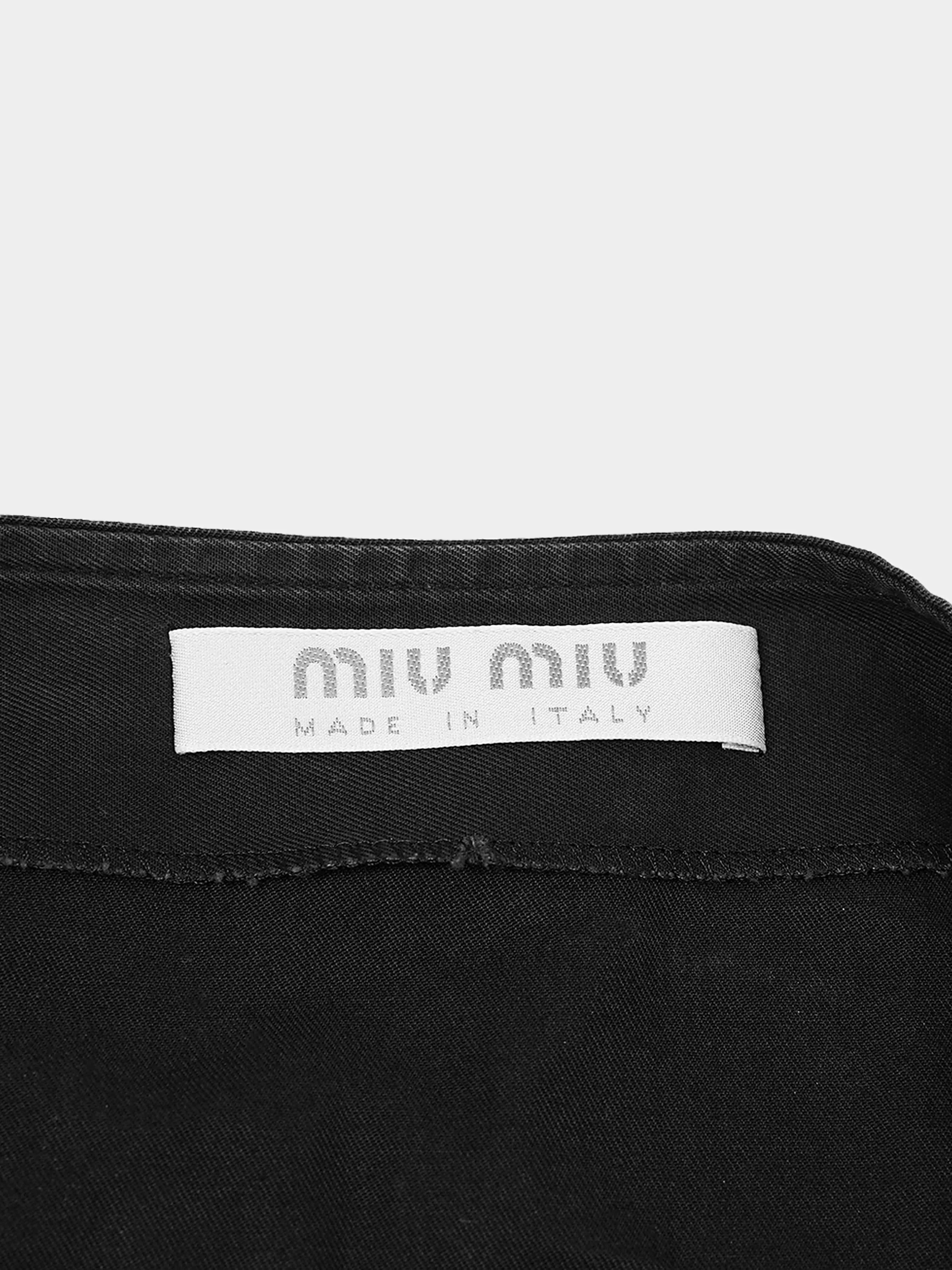Miu Miu SS 1999 Black Ruffle Trim Skirt - Image 3