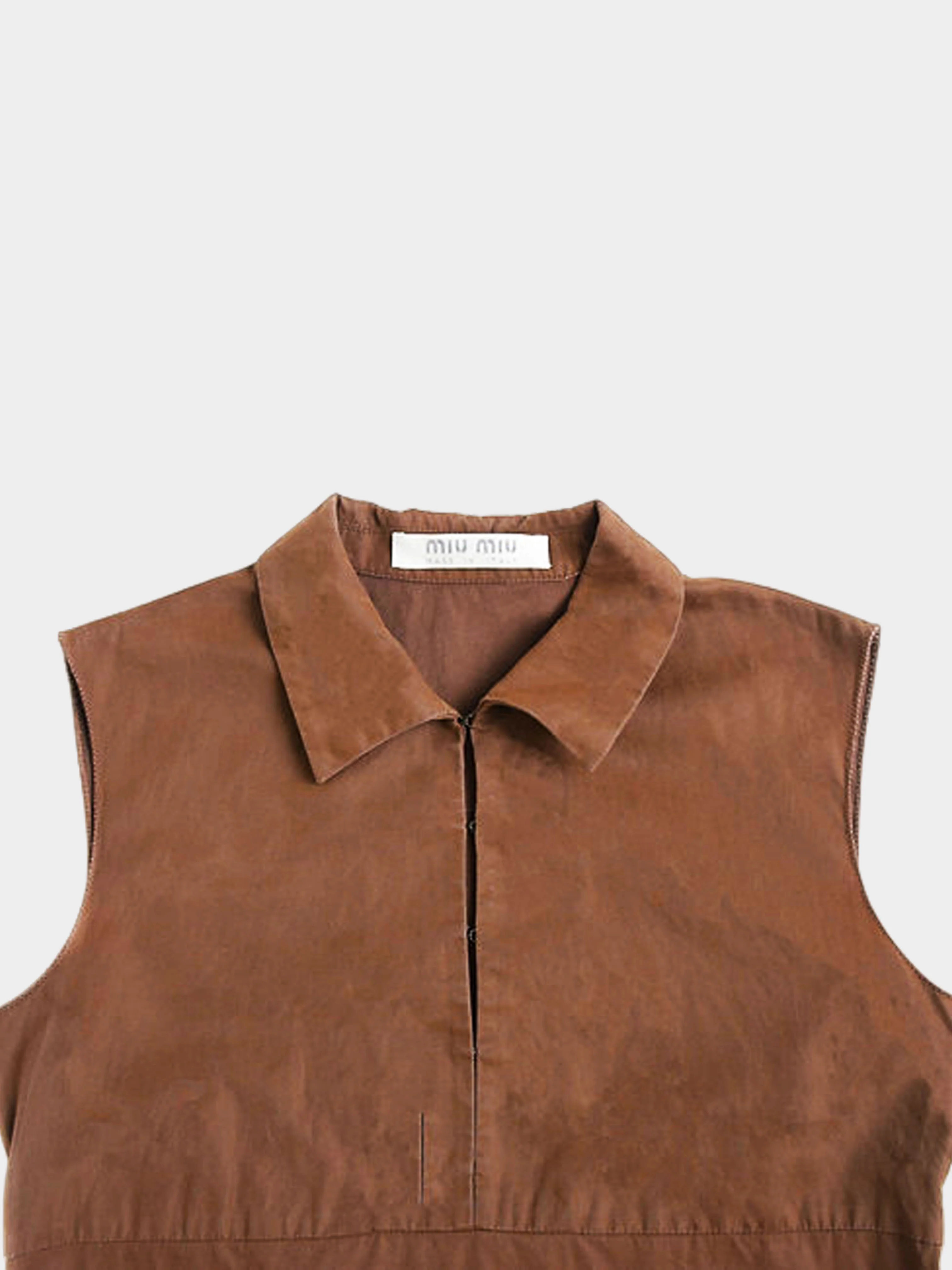 Miu Miu SS 1999 Brown Polo Dress - Image 3