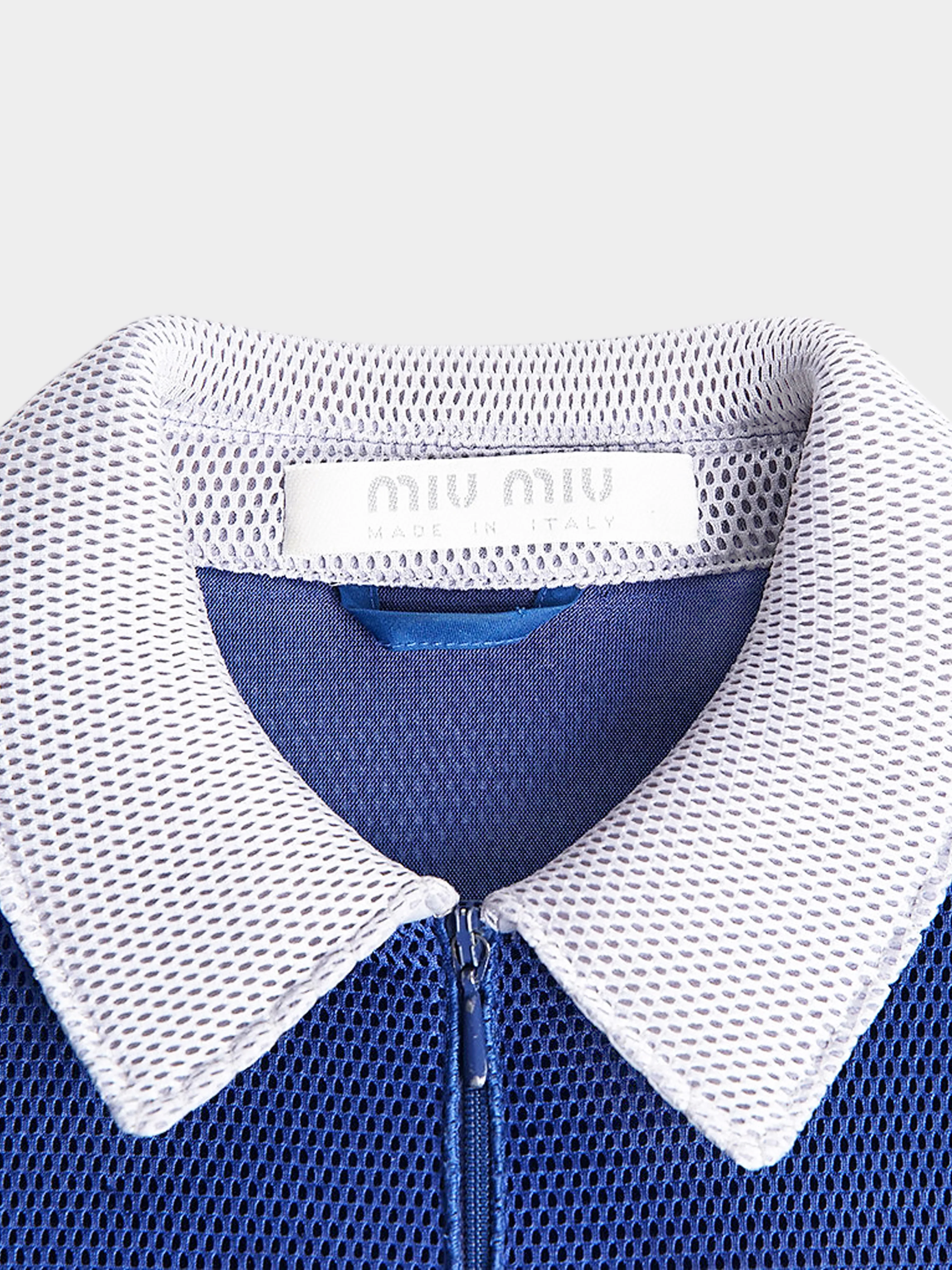 Miu Miu SS 1999 Grey and Blue Nylon Mesh Jacket - Image 3