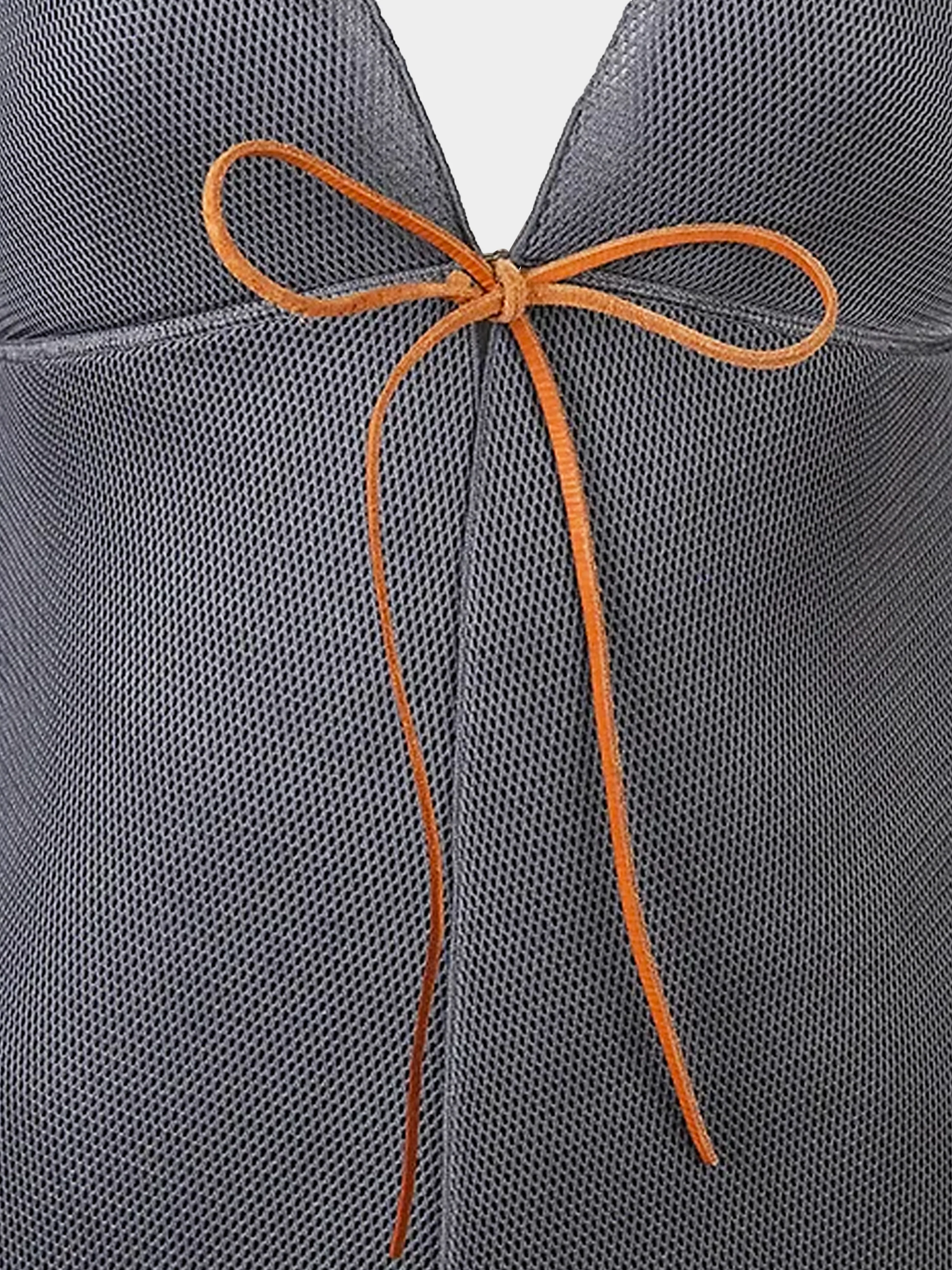 Miu Miu SS 1999 Grey Bow Mesh Dress - Image 3