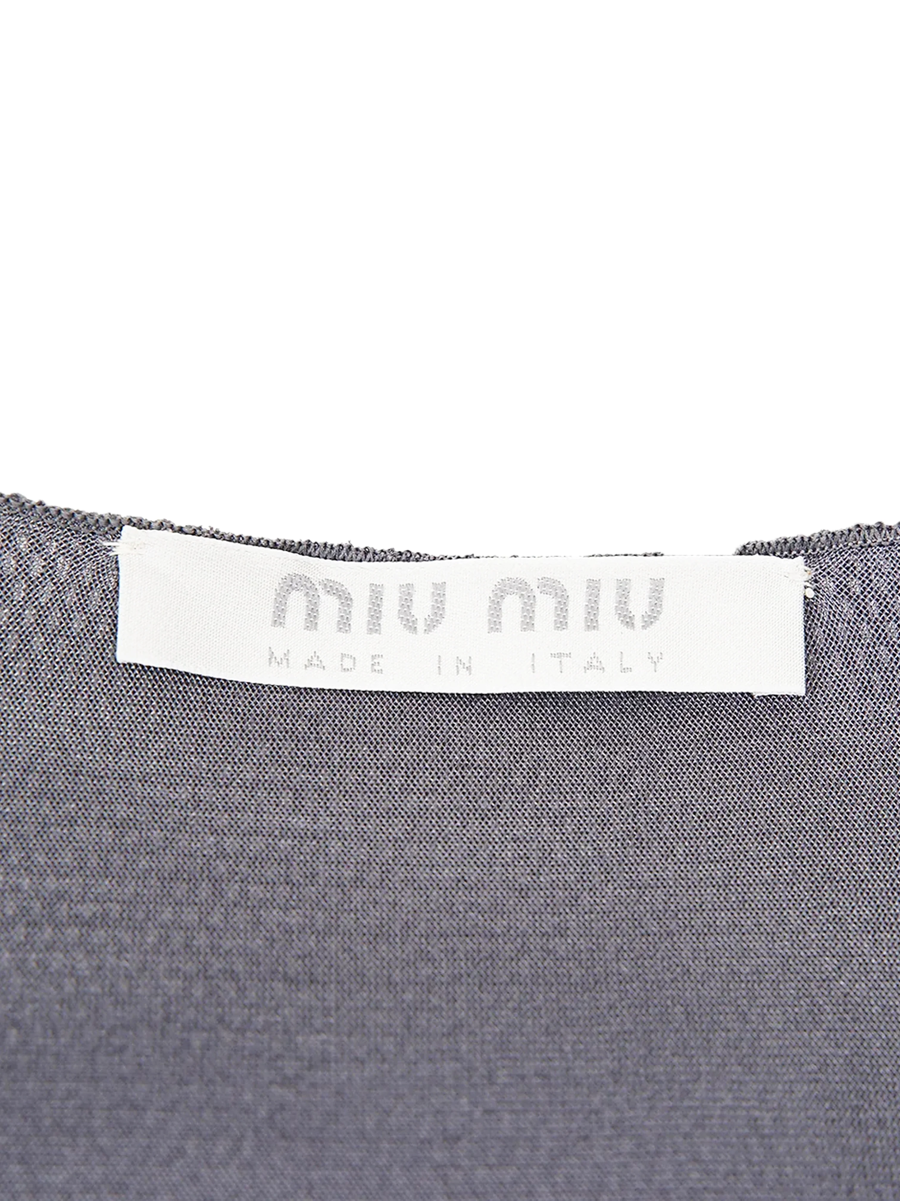 Miu Miu SS 1999 Grey Bow Mesh Dress - Image 4
