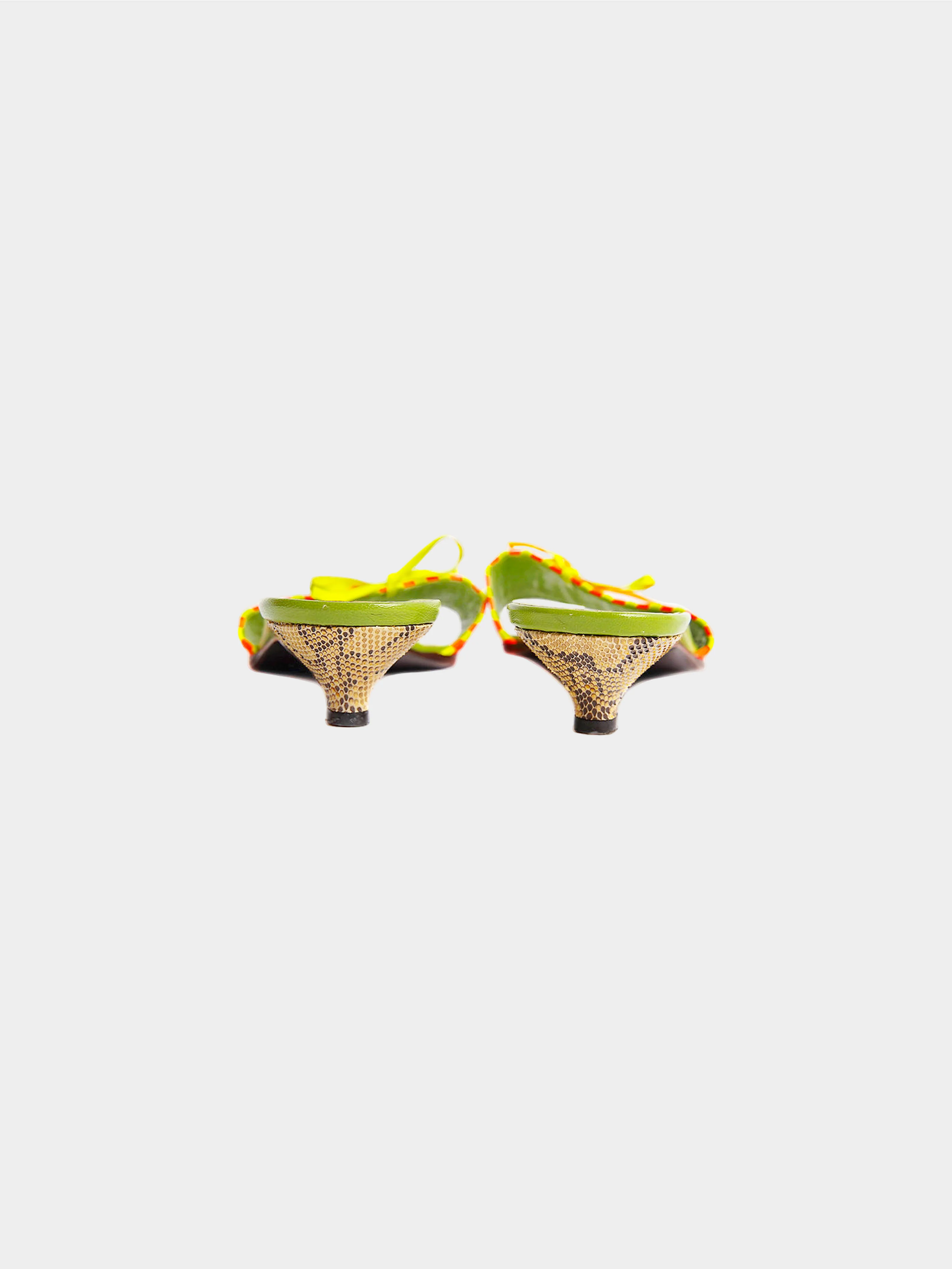 Miu Miu SS 1999 Neon Heeled Mules - Image 4