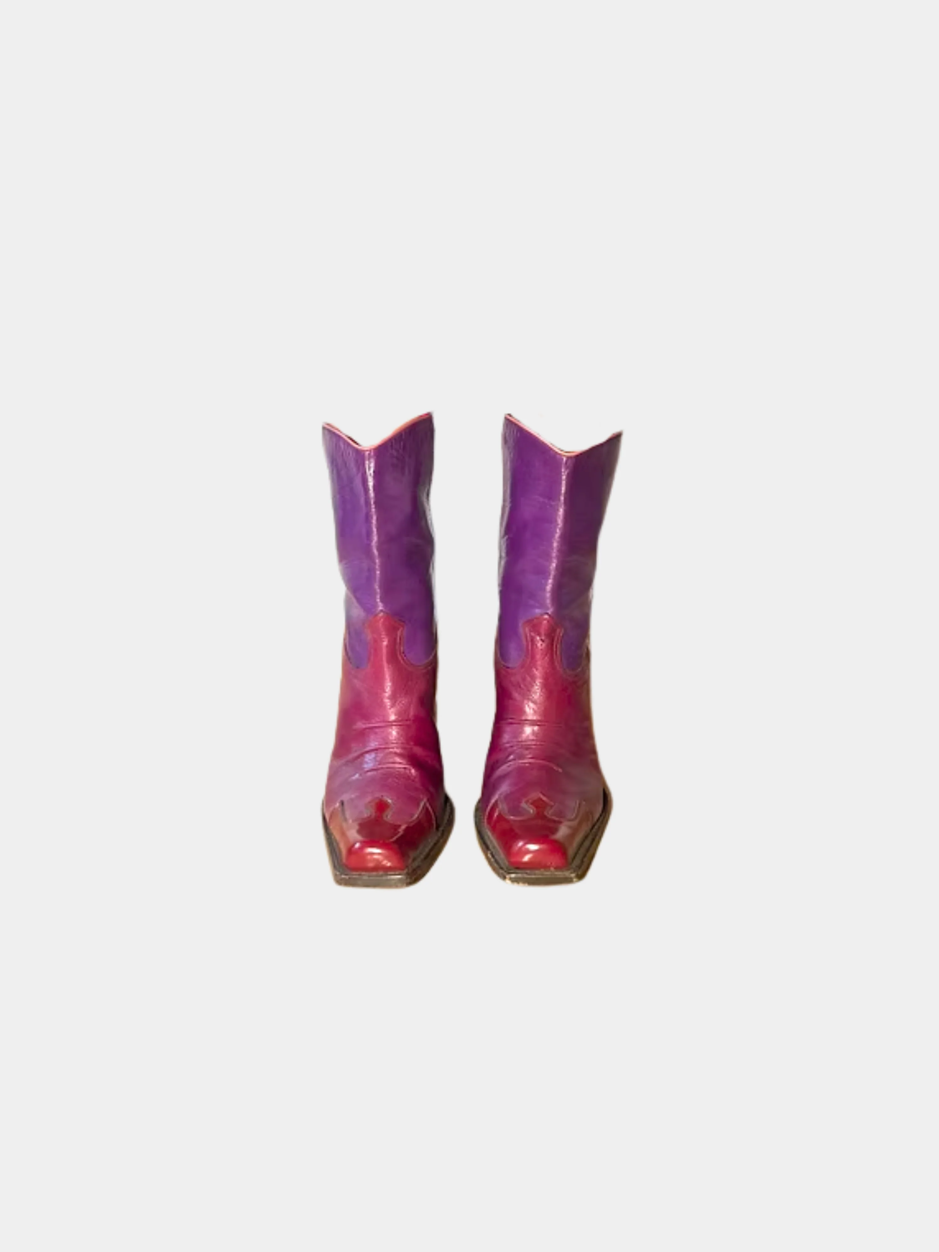 Miu Miu SS 1999 Pink and Purple Cowboy Boots - Image 2