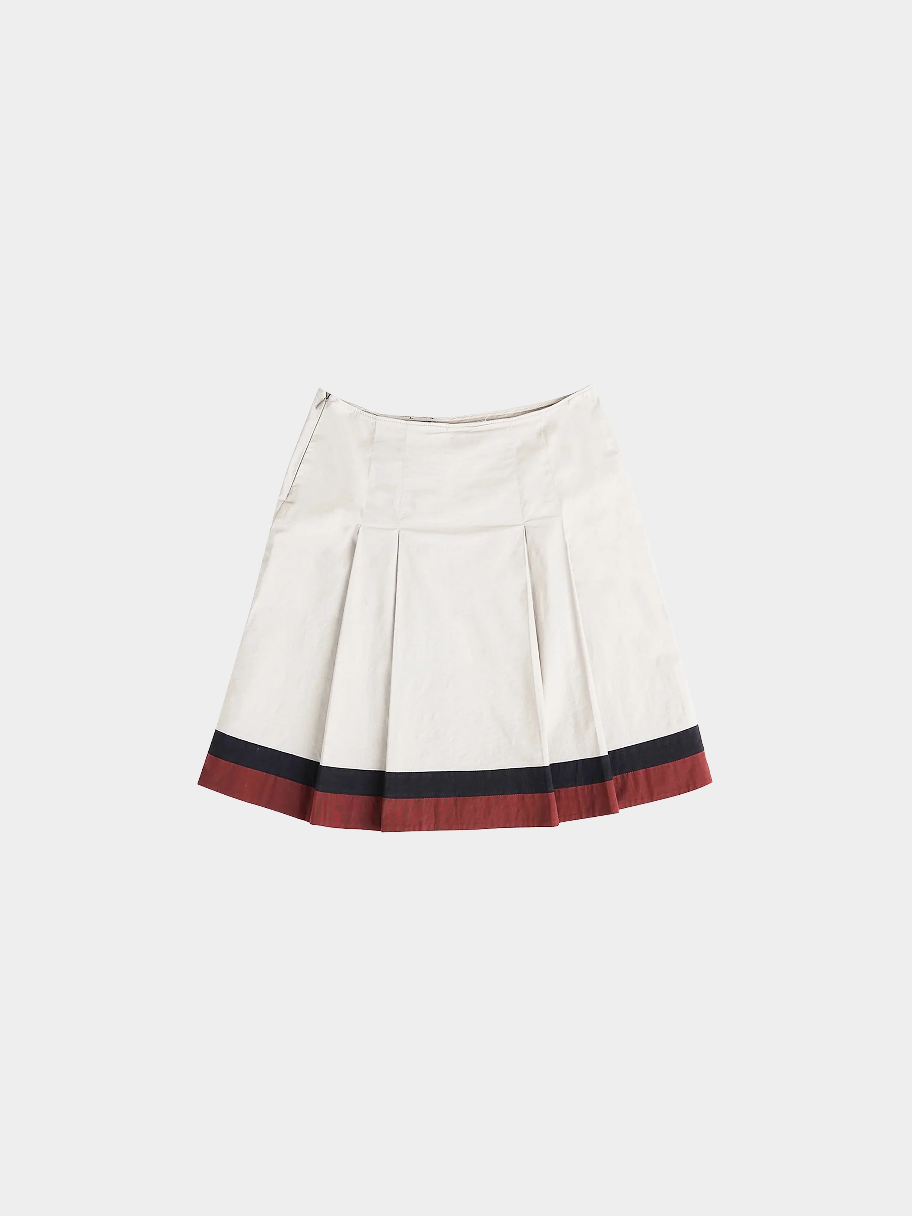 Miu Miu SS 1999 Runway Contrast Border Pleated Skirt - Image 2