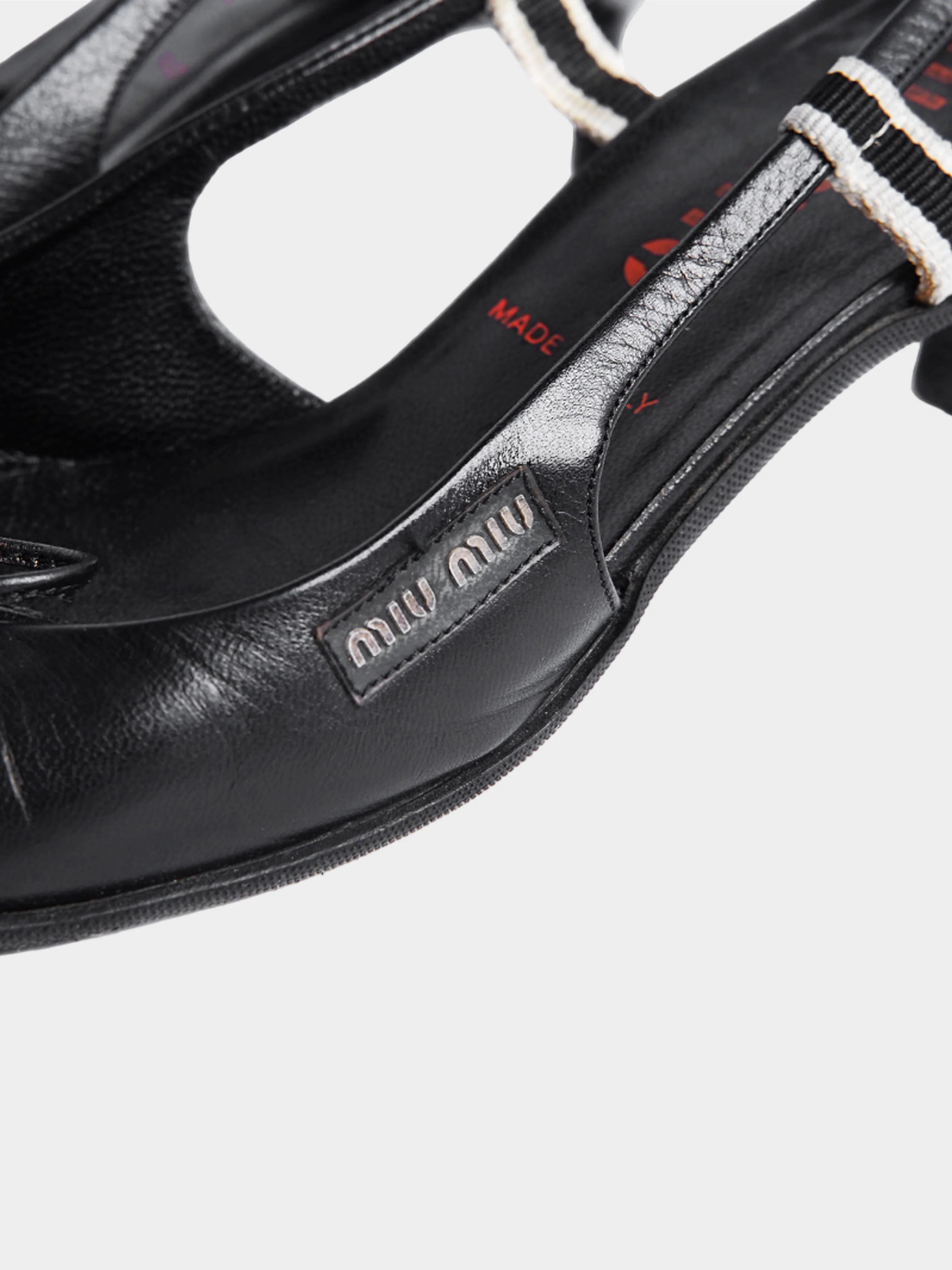 Miu Miu SS 2000 Black Leather Kitten Heels with Bow - Image 5
