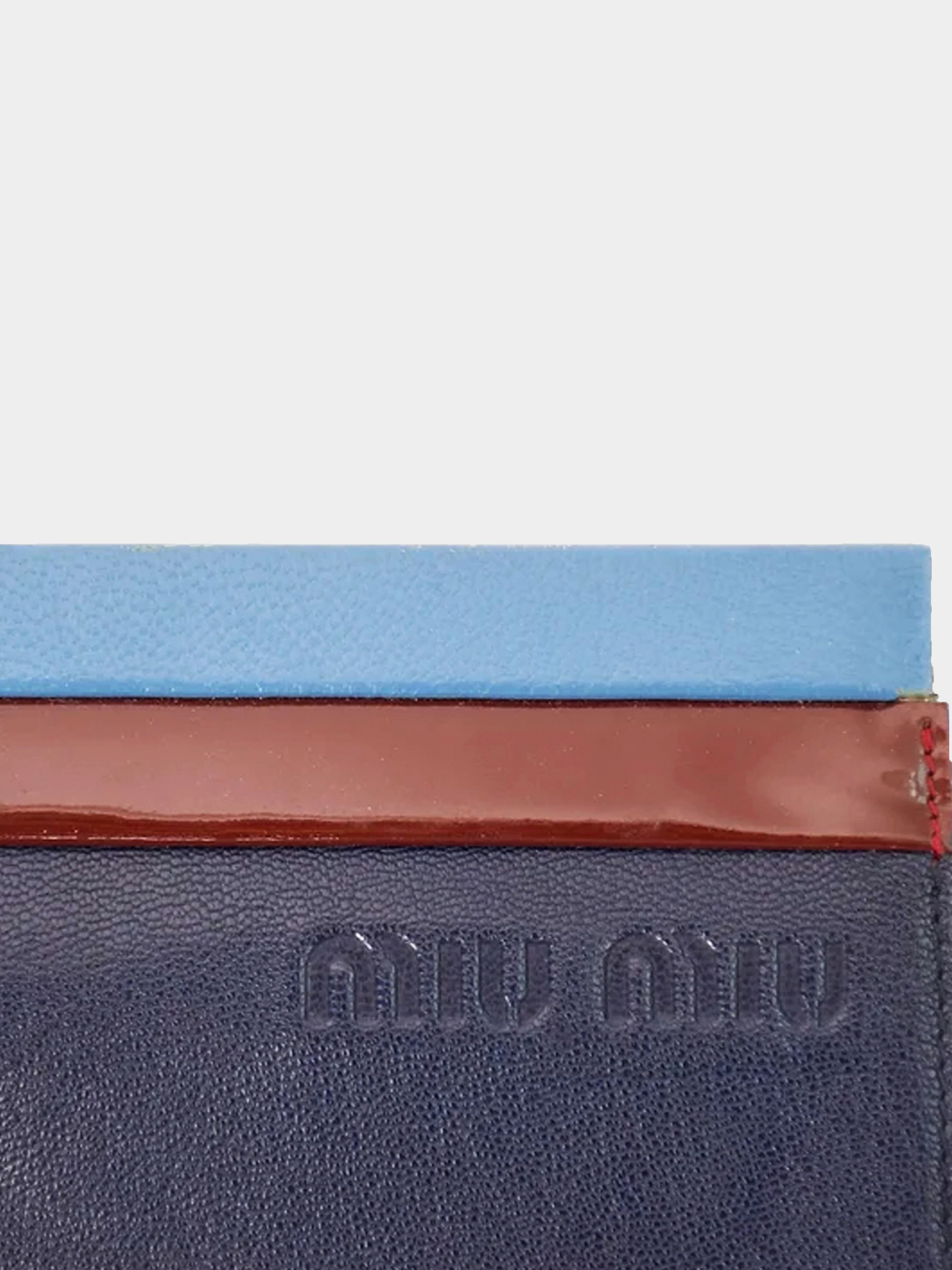 Miu Miu SS 2000 Blue Leather Flat Clutch - Image 3