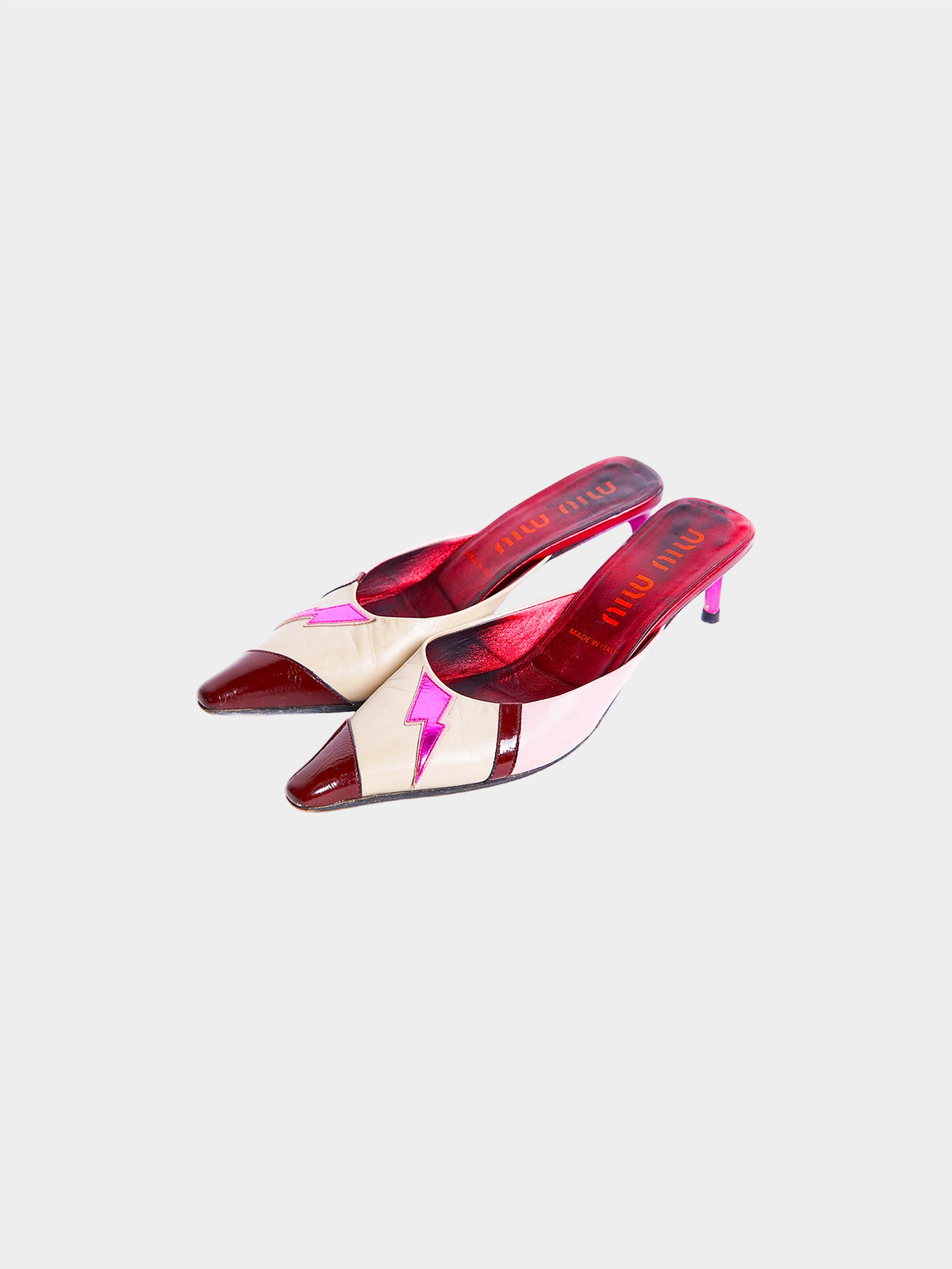 Miu Miu SS 2000 Lightning Heeled Mules - Image 2
