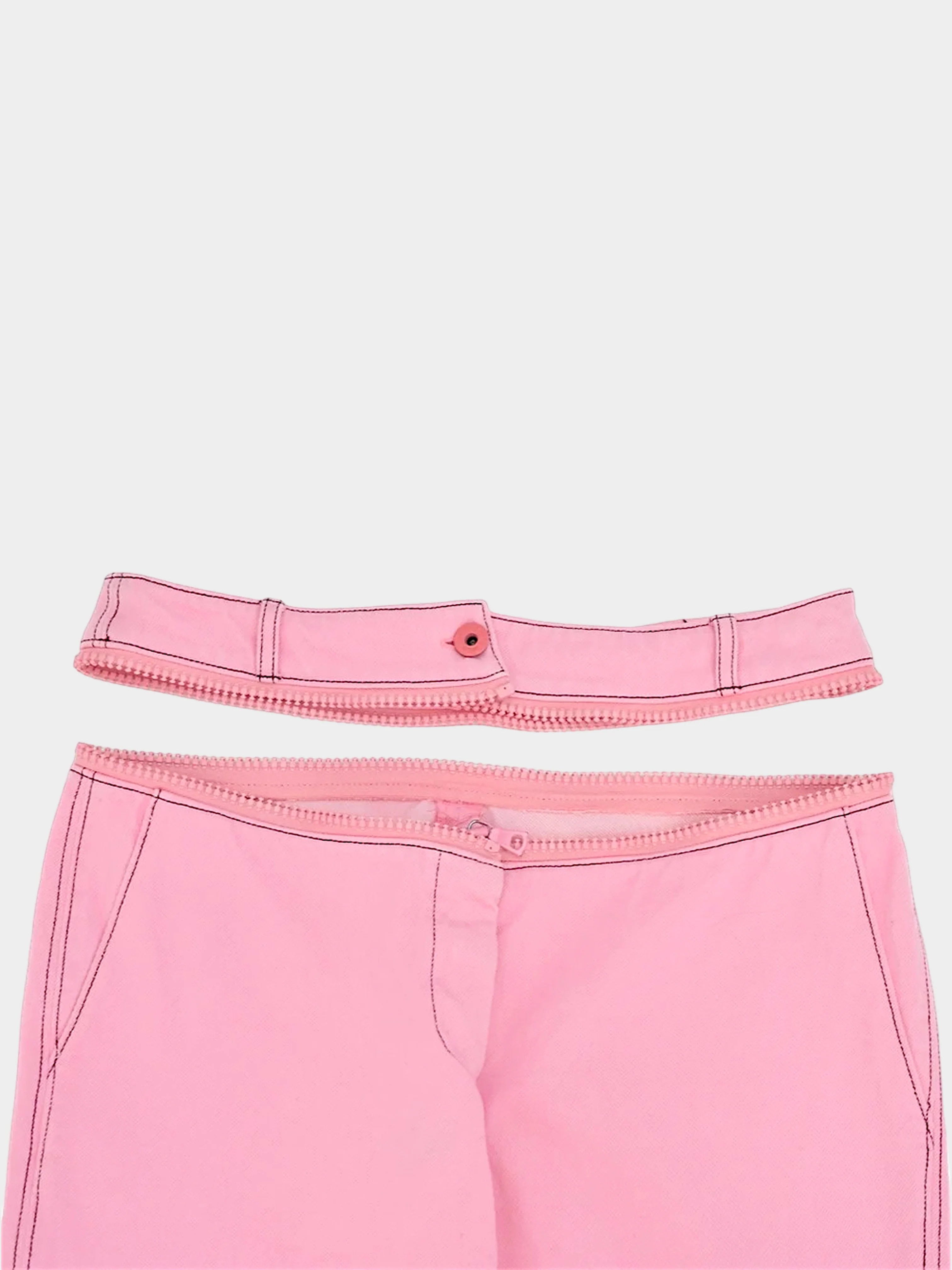 Miu Miu SS 2000 Pink Zip Waist Pants - Image 3