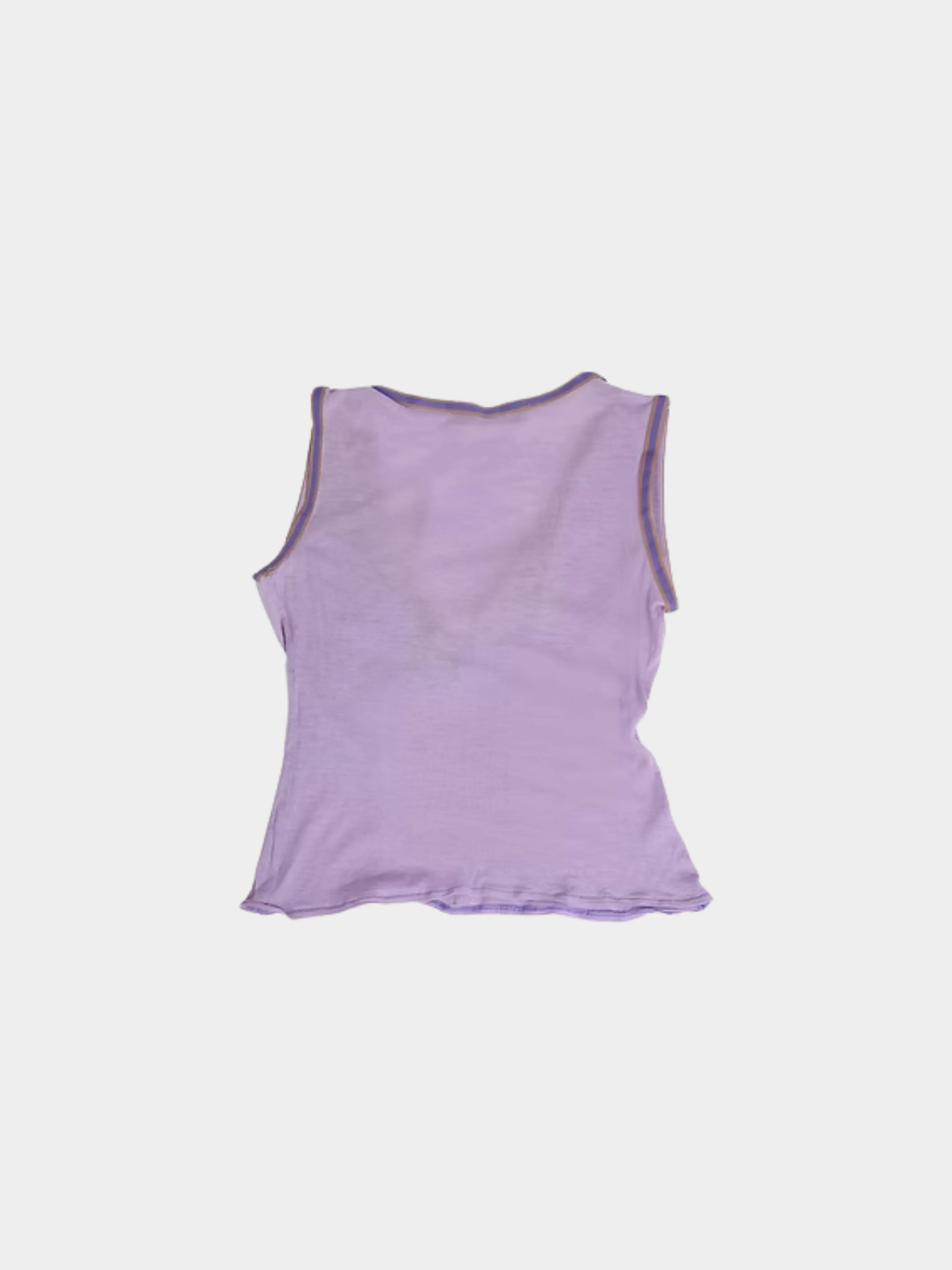 Miu Miu SS 2000 Purple V-Neck Tank Top - Image 2