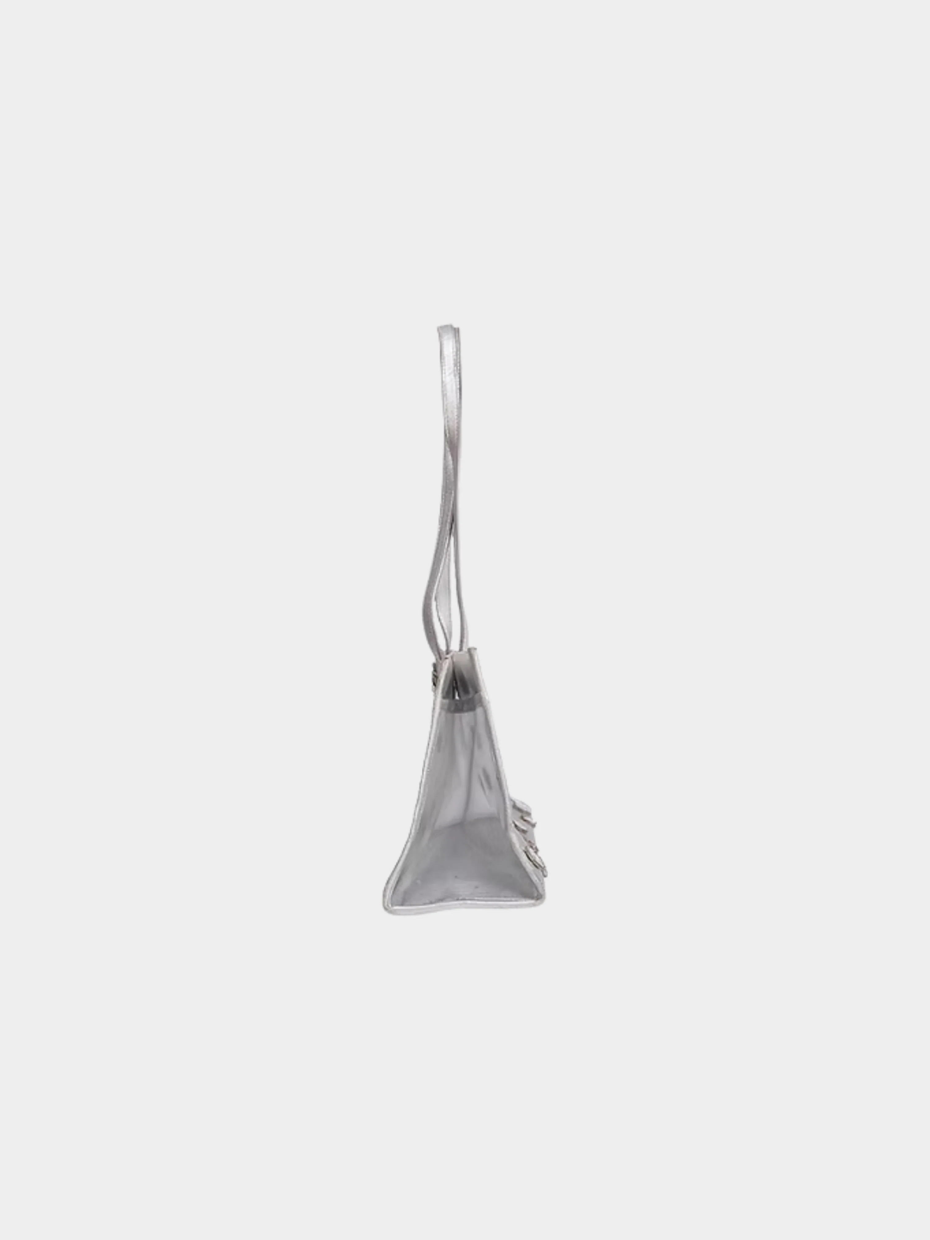Miu Miu SS 2000 Silver Flower Cut Out Silver Mesh Bag - Image 3