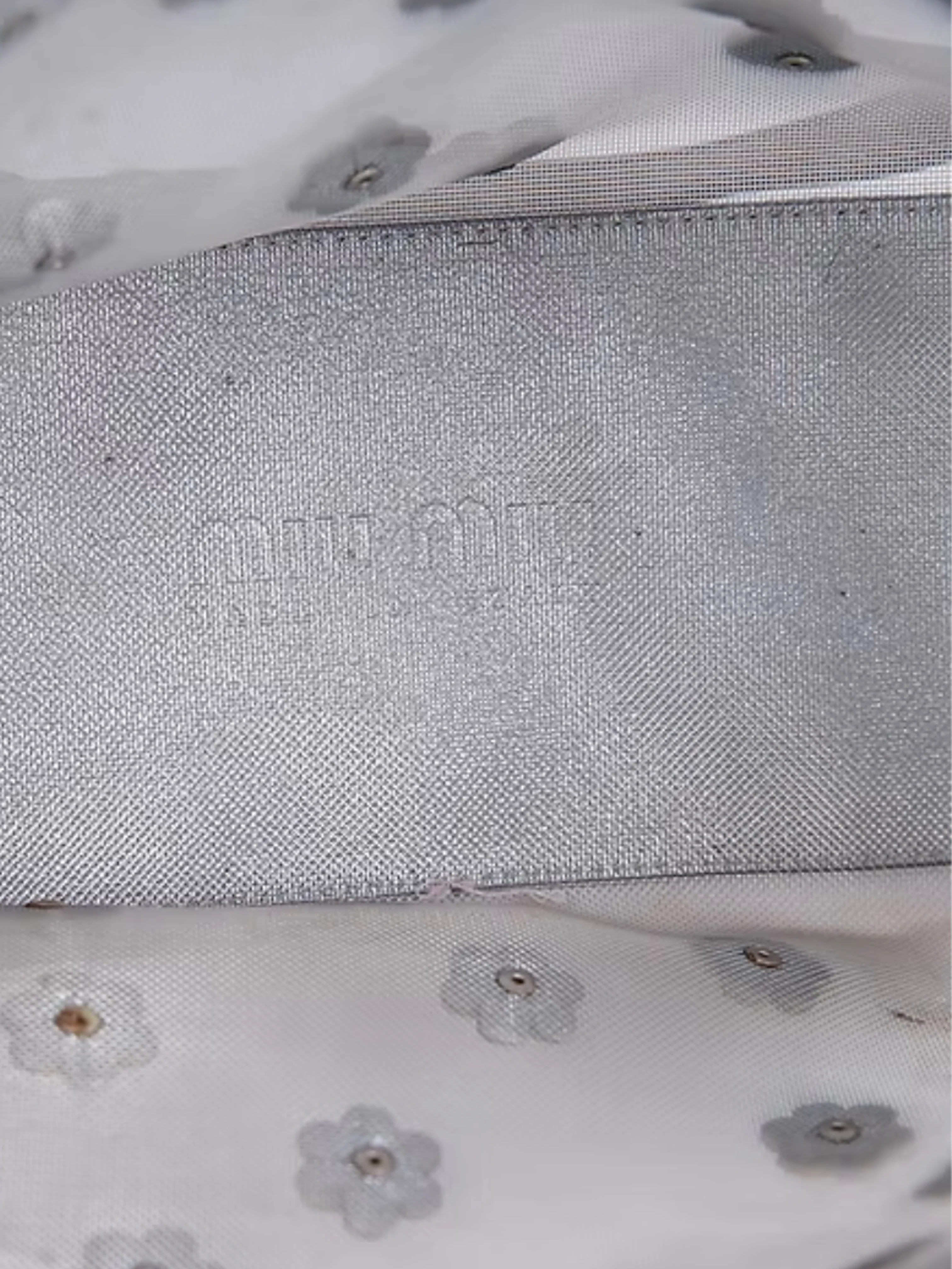 Miu Miu SS 2000 Silver Flower Cut Out Silver Mesh Bag - Image 4