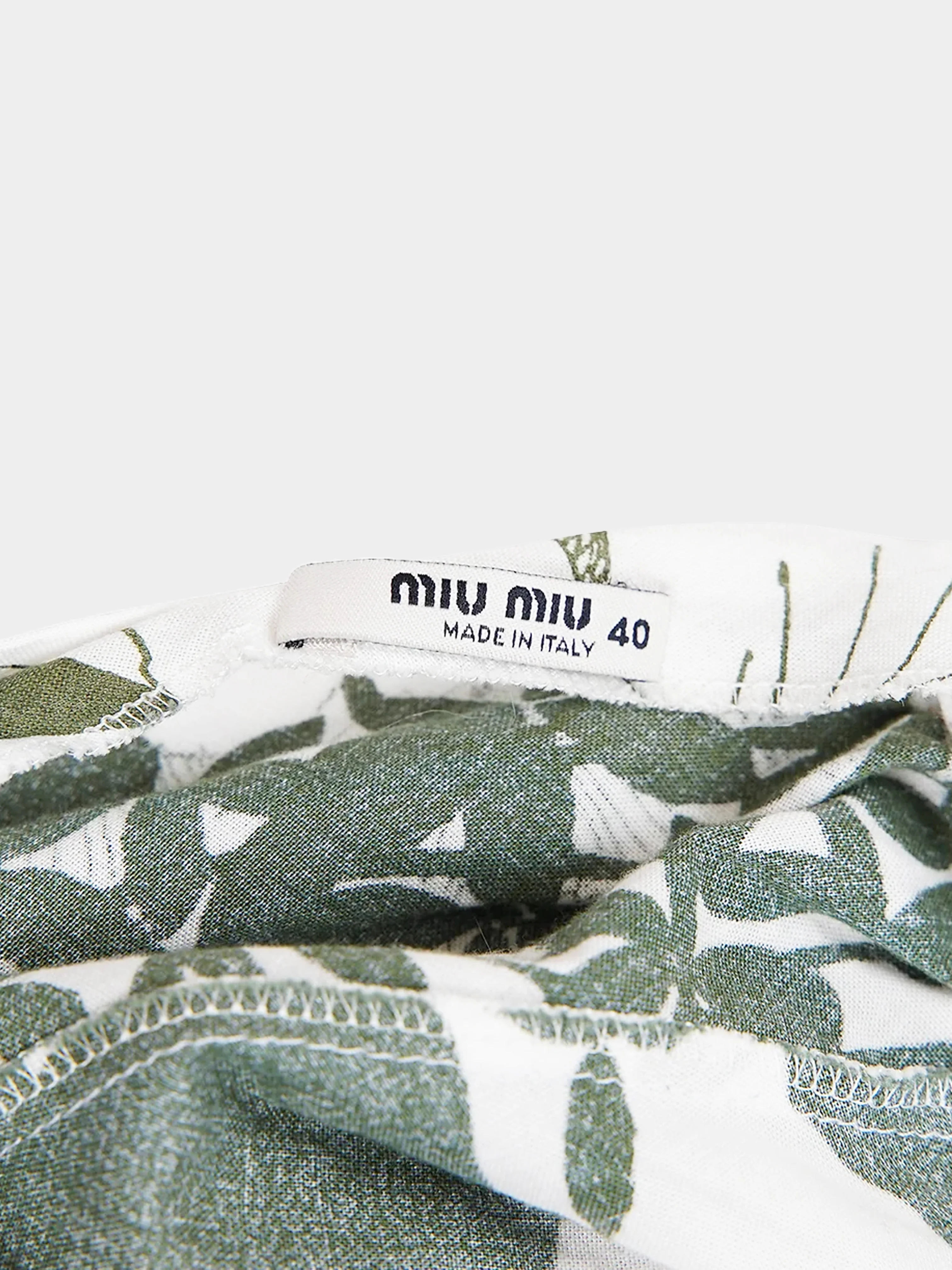 Miu Miu SS 2003 Green and White Floral Print Dress - Image 3