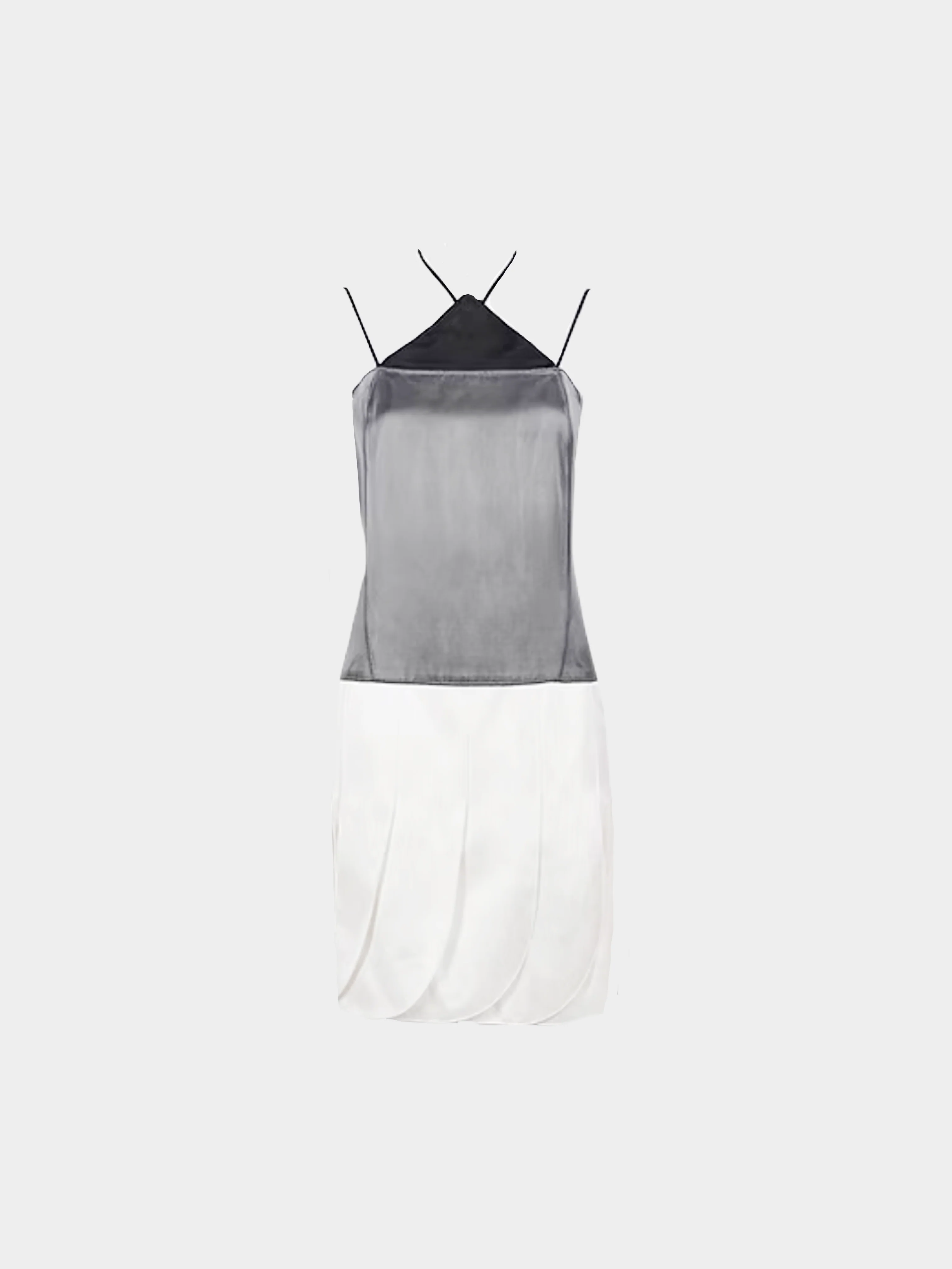 Miu Miu SS 2007 Silver Halter and White Skirt Dress