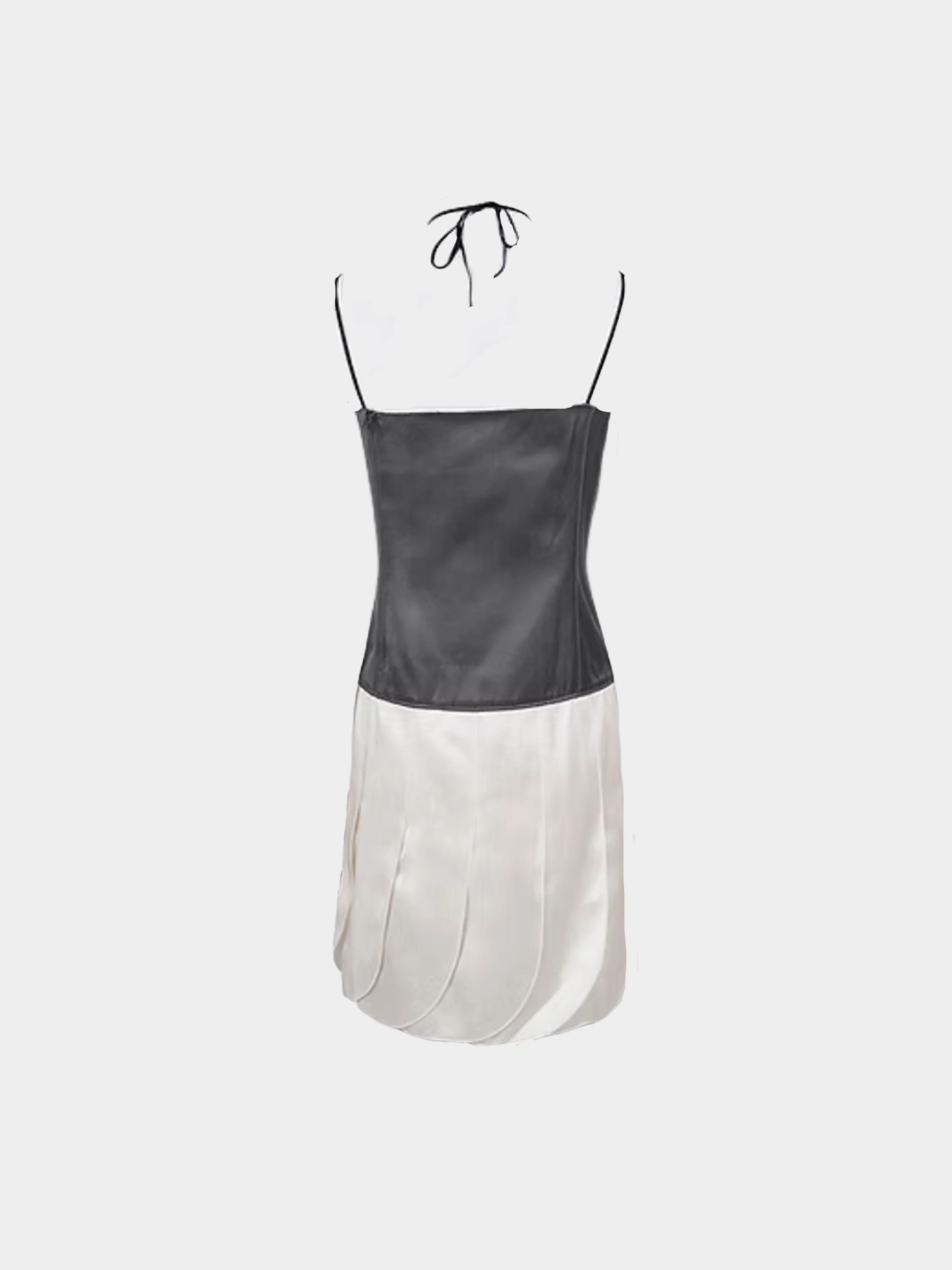 Miu Miu SS 2007 Silver Halter and White Skirt Dress - Image 2