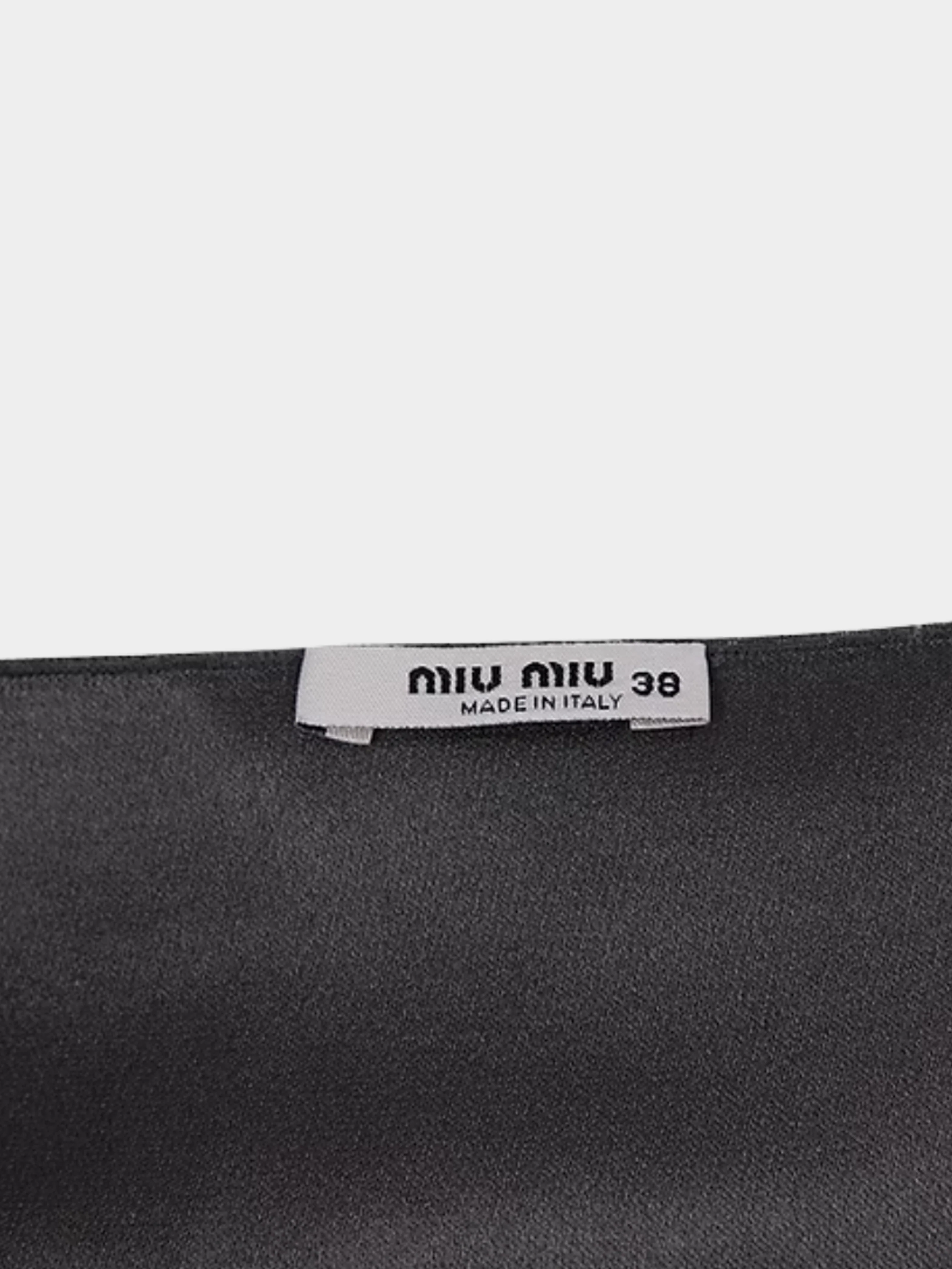 Miu Miu SS 2007 Silver Halter and White Skirt Dress - Image 3