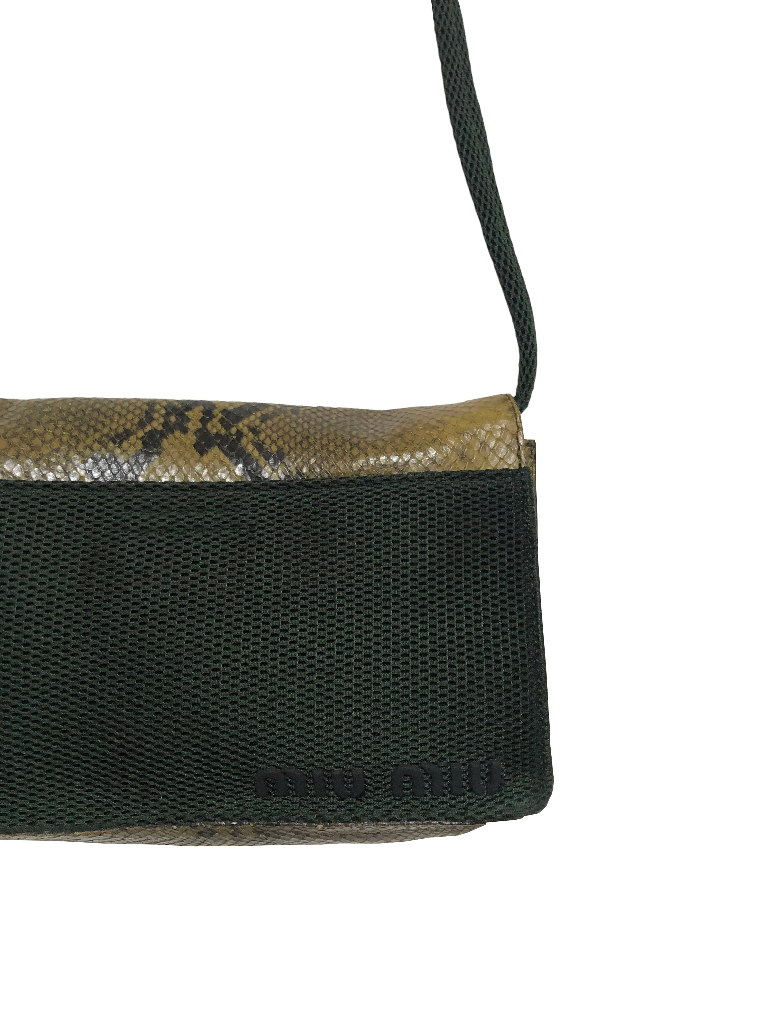 Miu Miu x Prada 2002 Python Green Bag - Image 3
