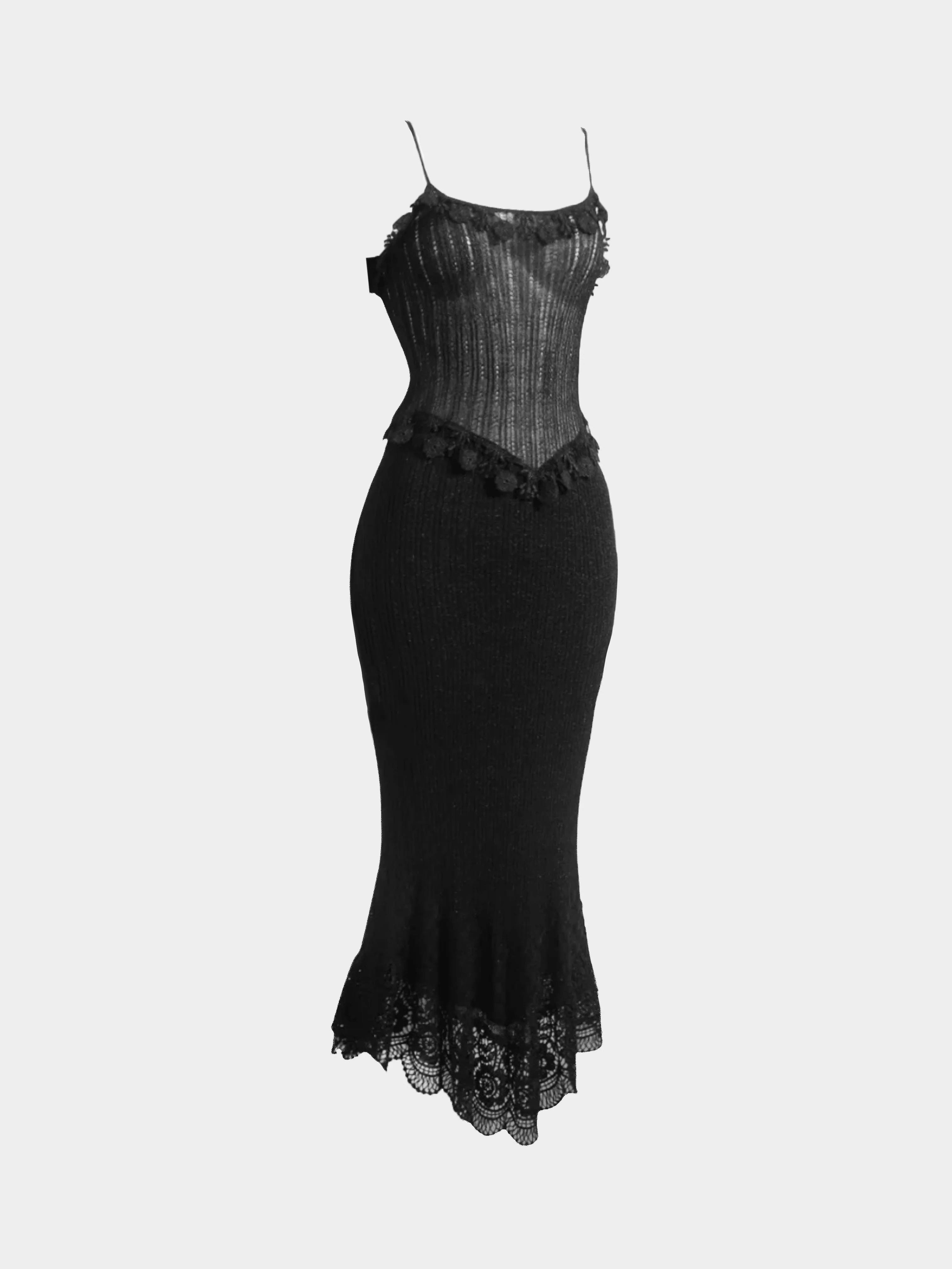 Moschino 1990s Black Knit Dress and Cardigan Set - Image 3