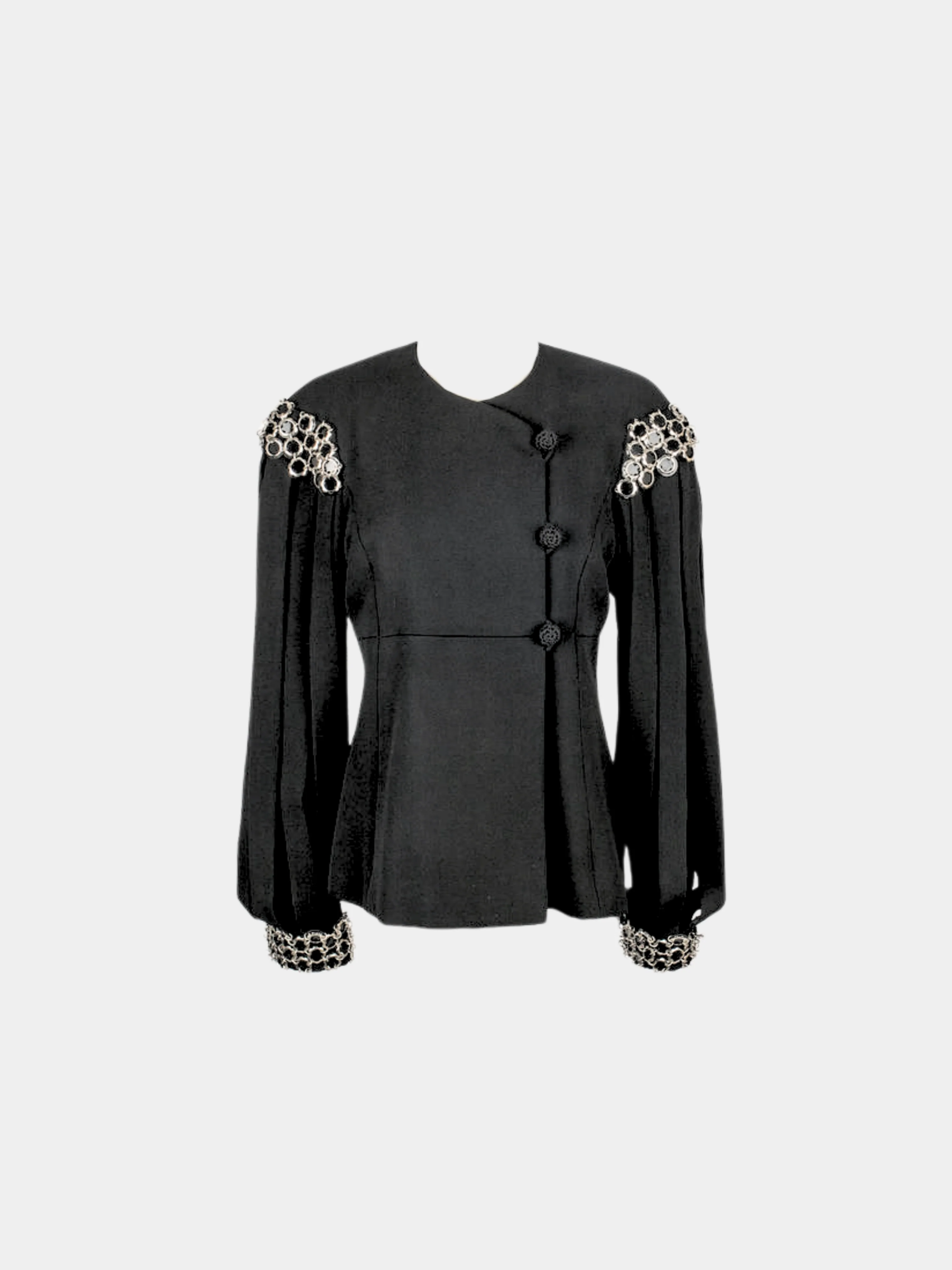 Paco Rabanne 1980s Black Rhodoid Pastilles Jacket