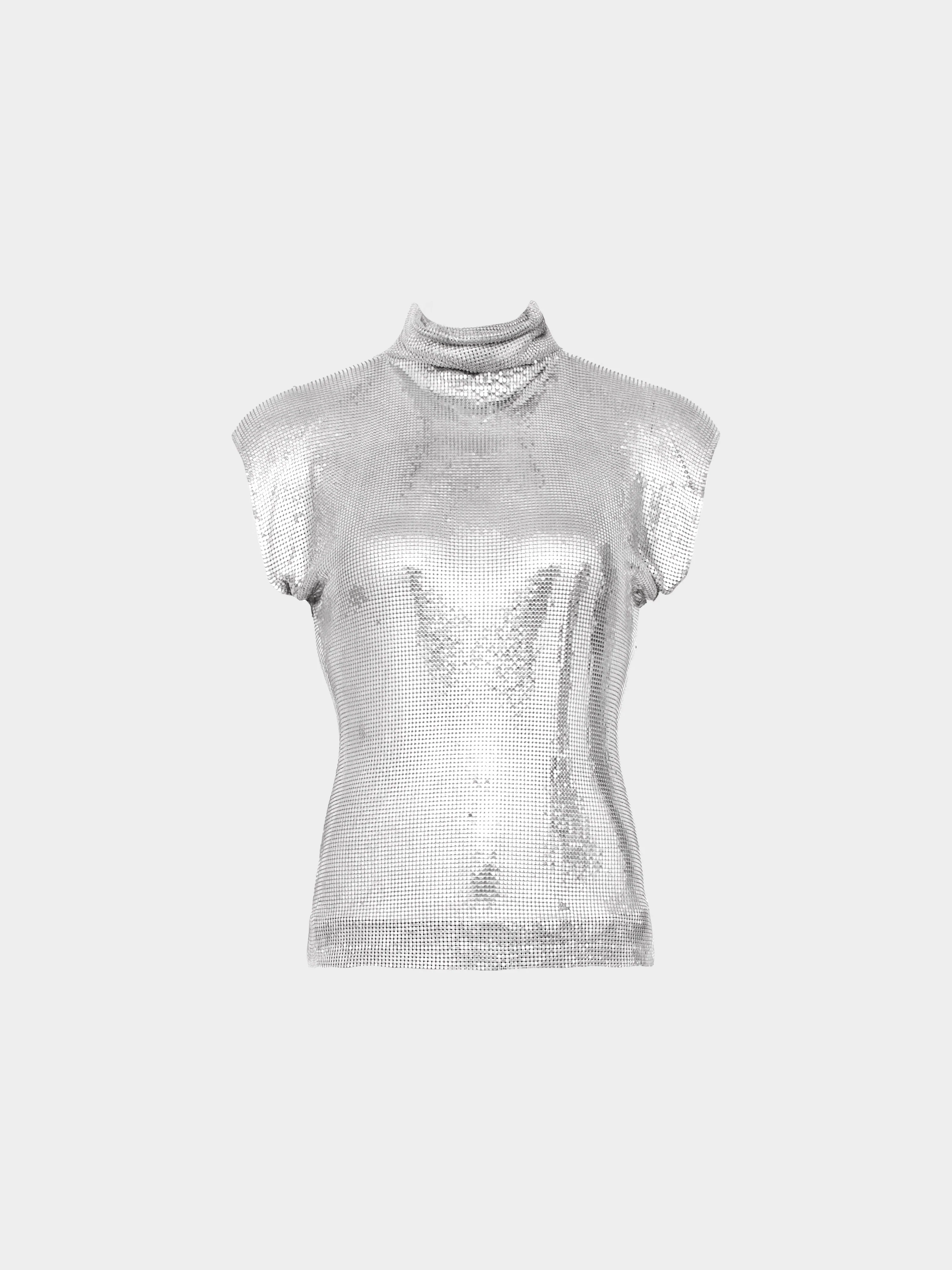 Paco Rabanne 1997-1998 Silver Aluminum Jersey Top