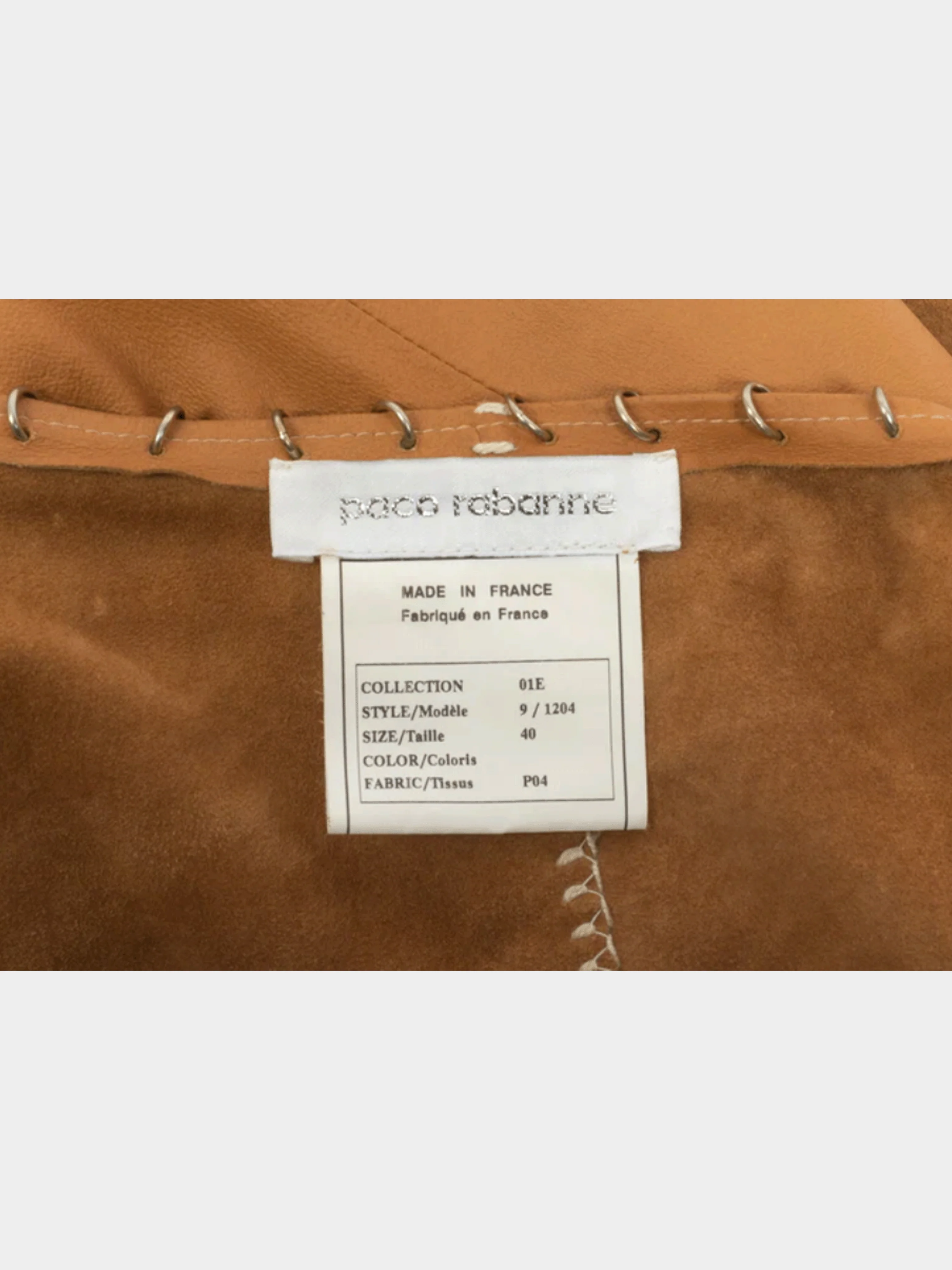 Paco Rabanne SS 2001 Brown Lambskin Ring Maxi Skirt - Image 4