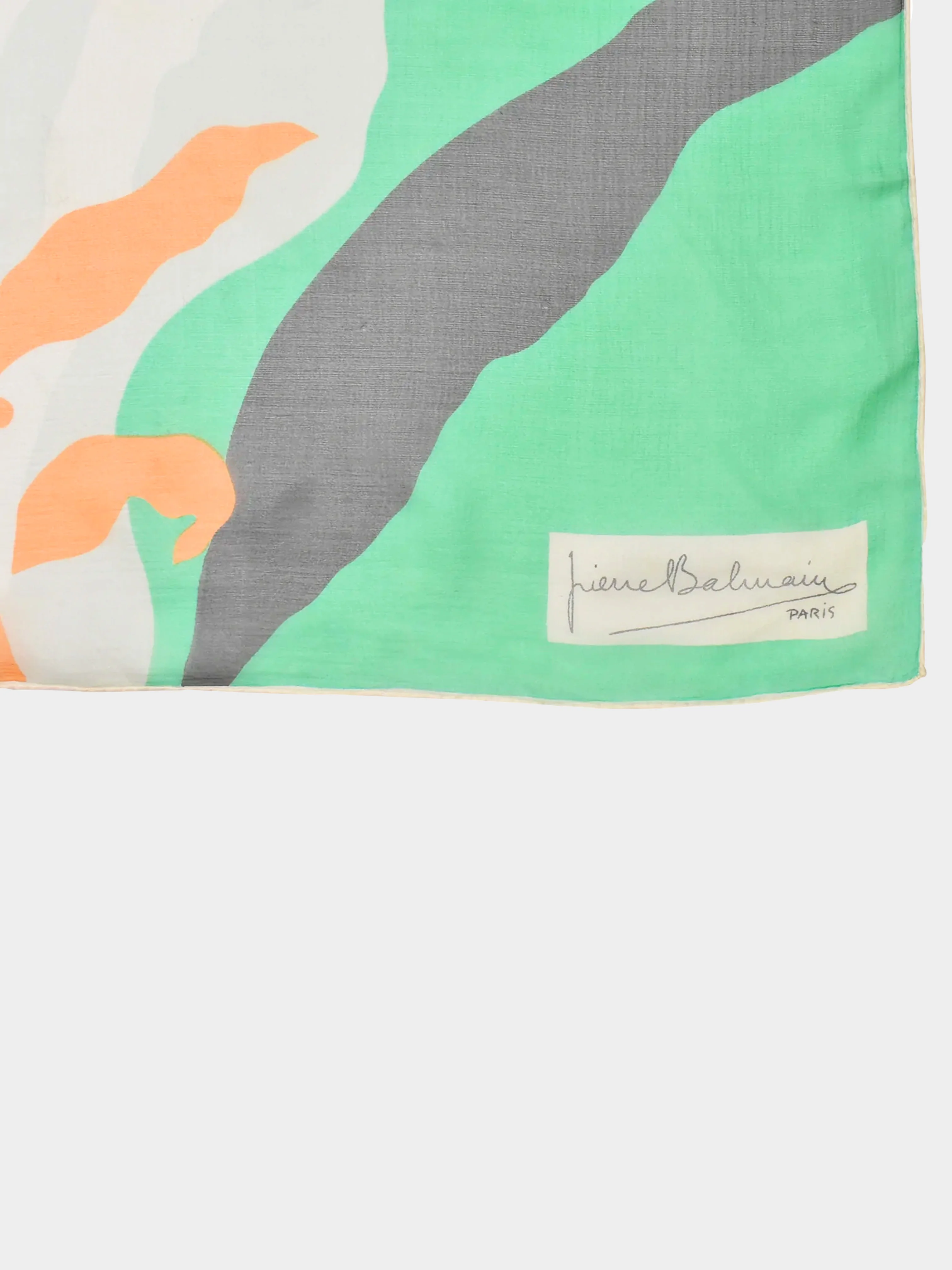 Pierre Balmain 1960s Neon Chiffon Scarf - Image 2