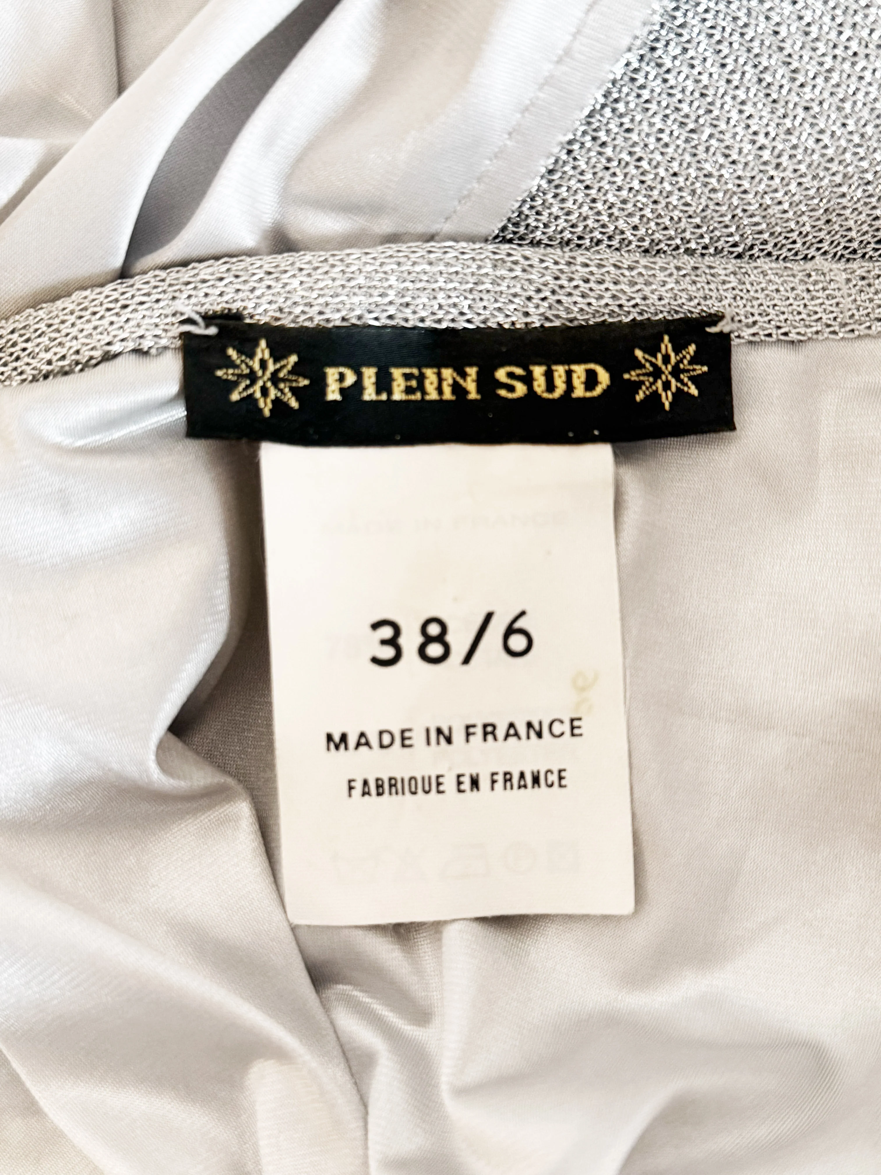 Plein Sud 1990s Metallic Silver Slip Maxi Dress - Image 3