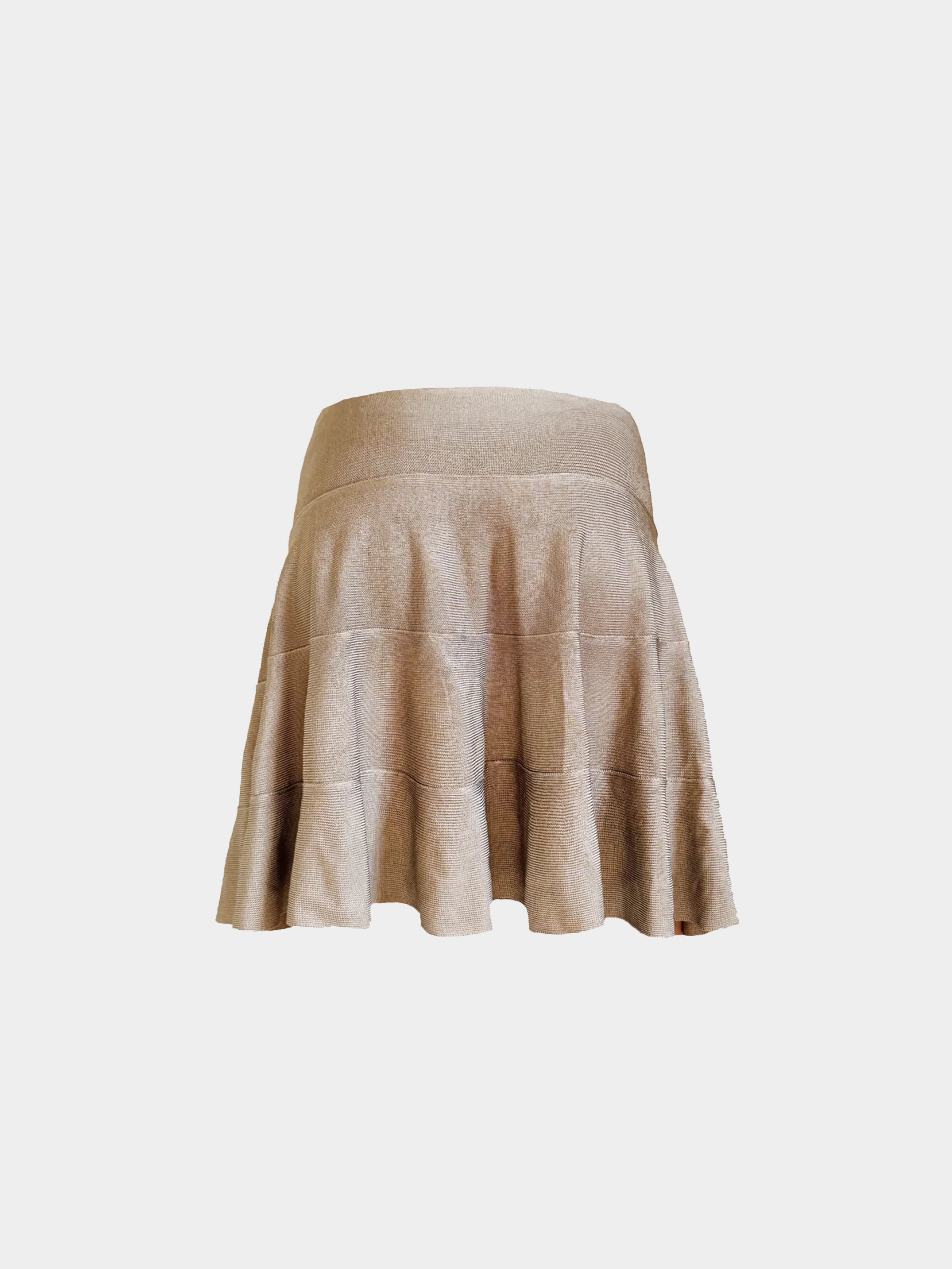 Plein Sud 2000s Brown Ruffled Knit Skirt - Image 2