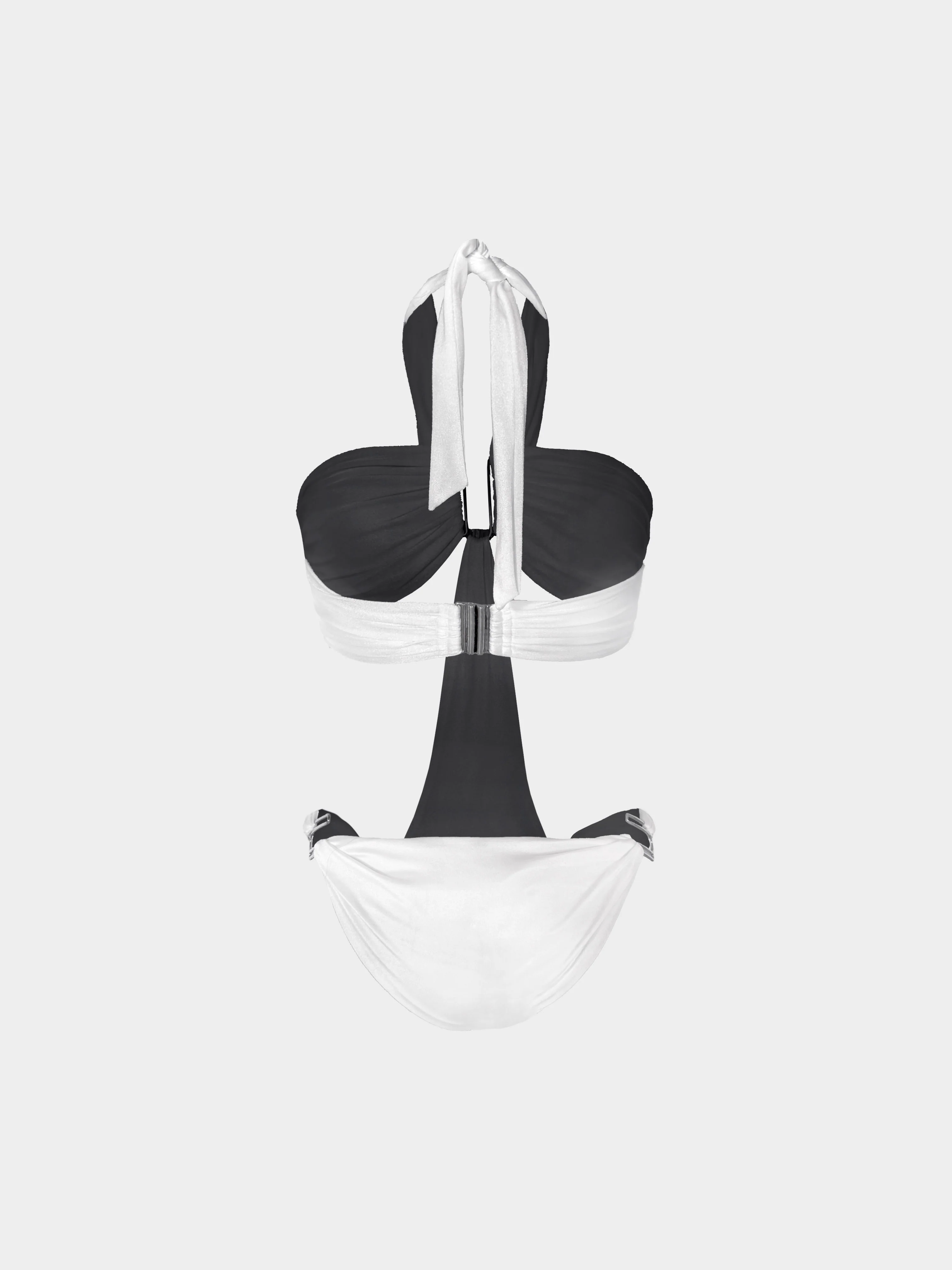Plein Sud 2000s White Halter One Piece Swimsuit with Metal Accents - Image 2