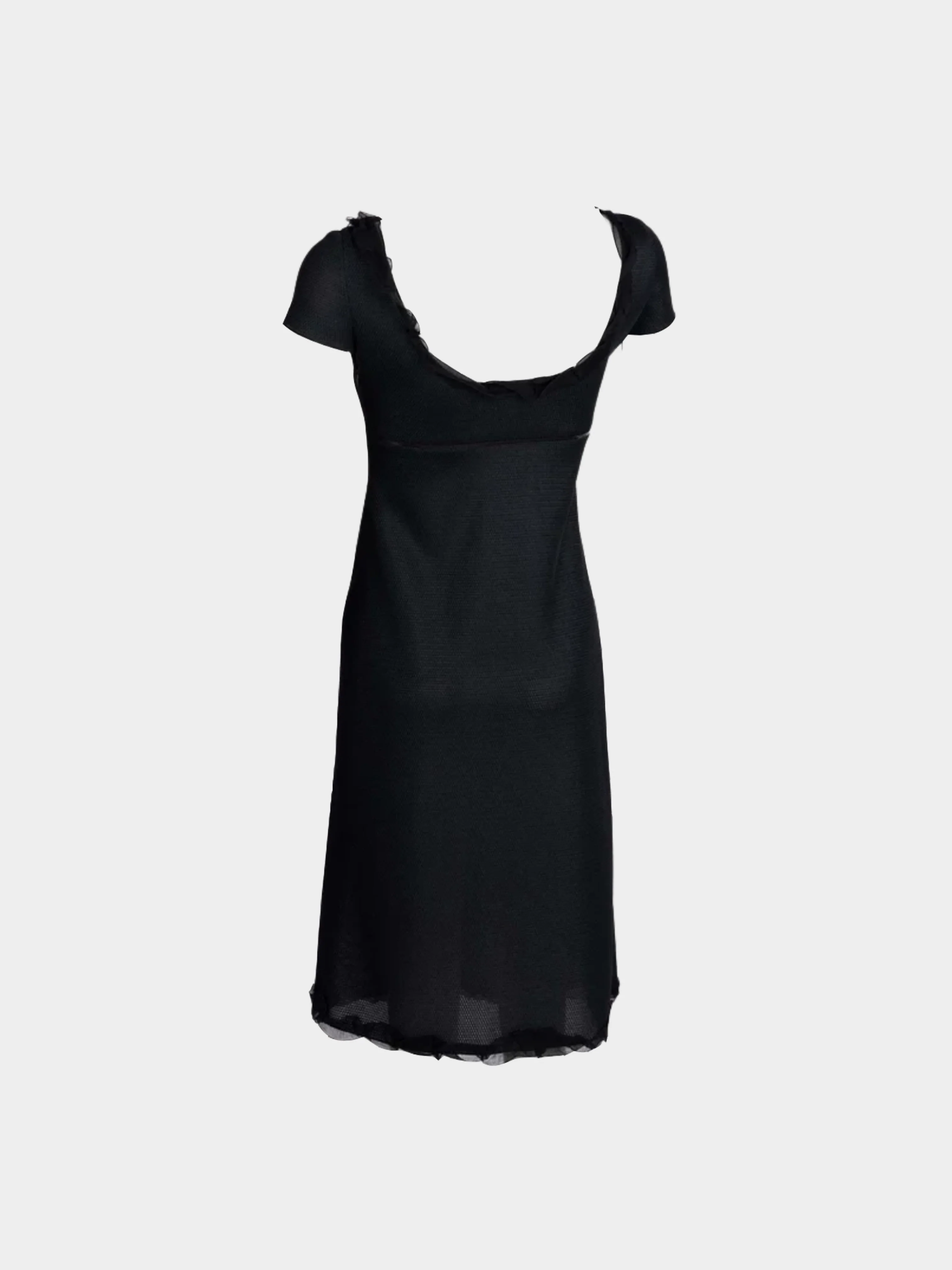 Prada 1990s Black Cutout Patent Trim Dress - Image 2