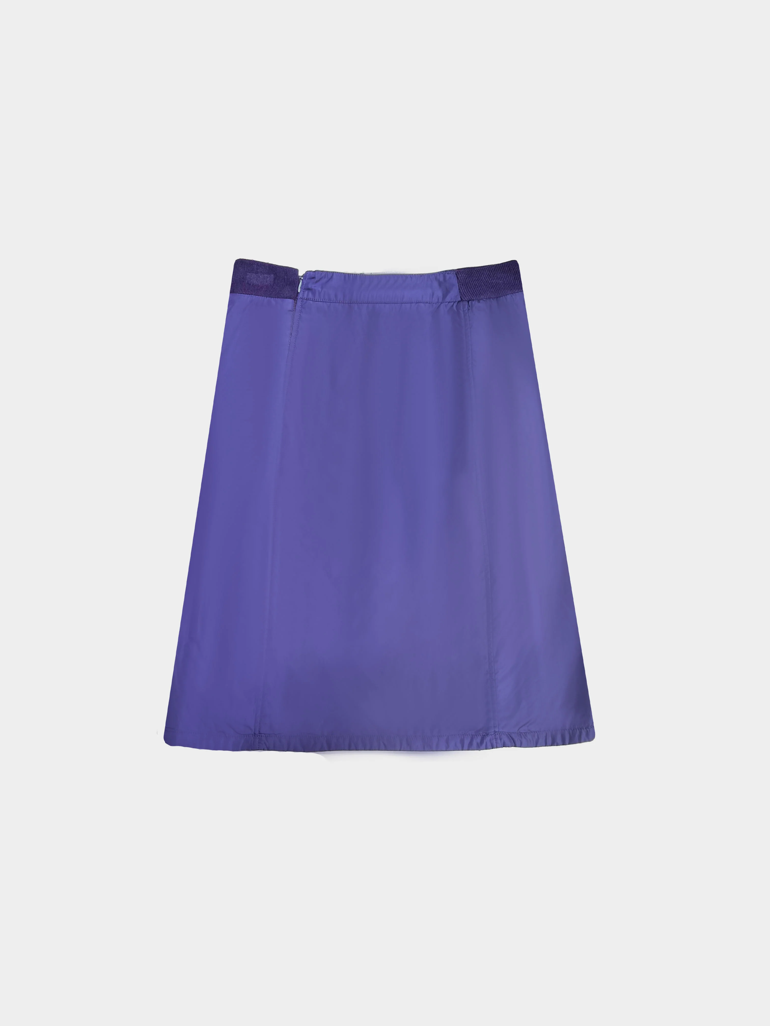 Prada 1999 Purple Nylon Zipper Skirt - Image 2