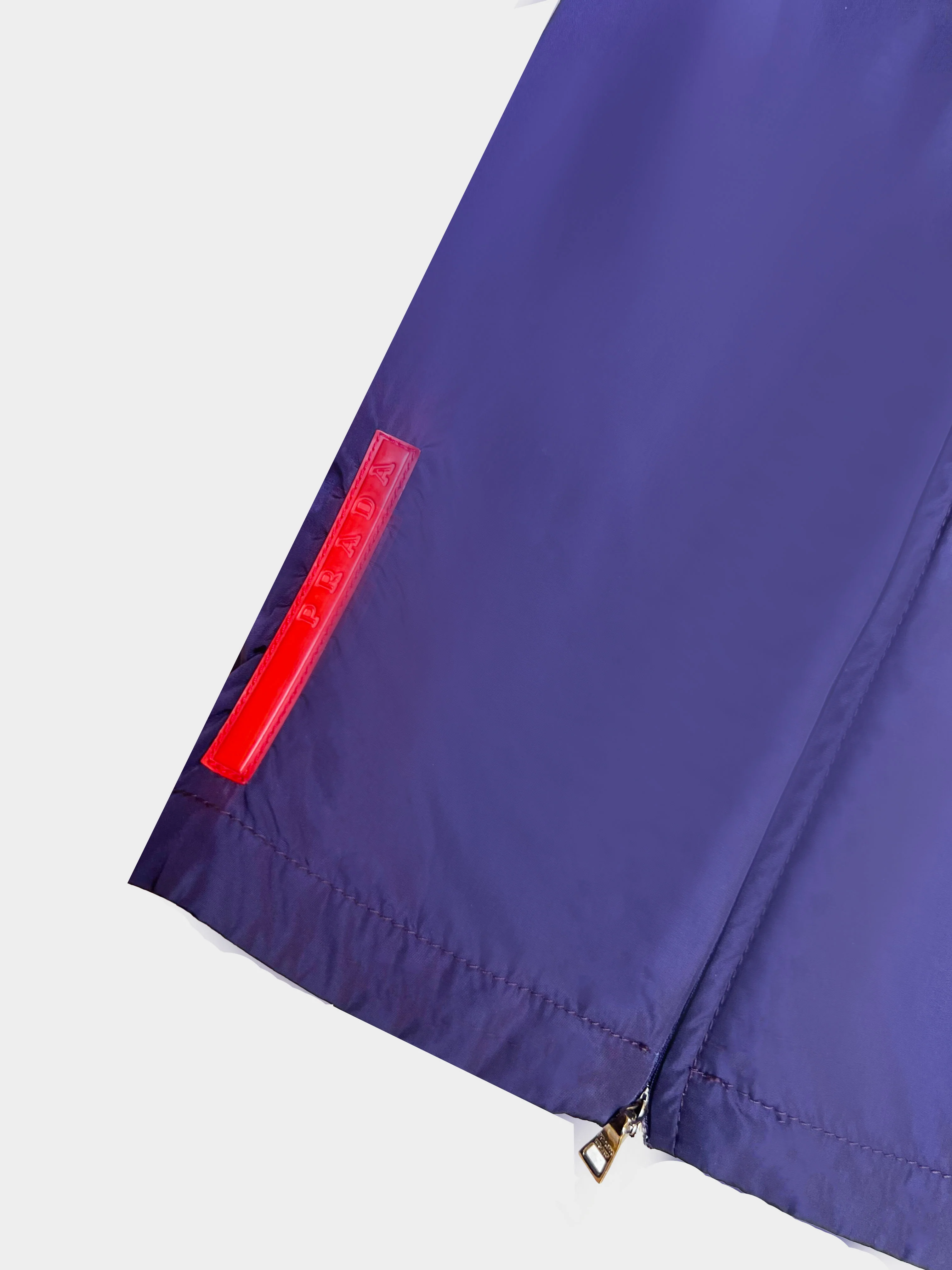 Prada 1999 Purple Nylon Zipper Skirt - Image 3