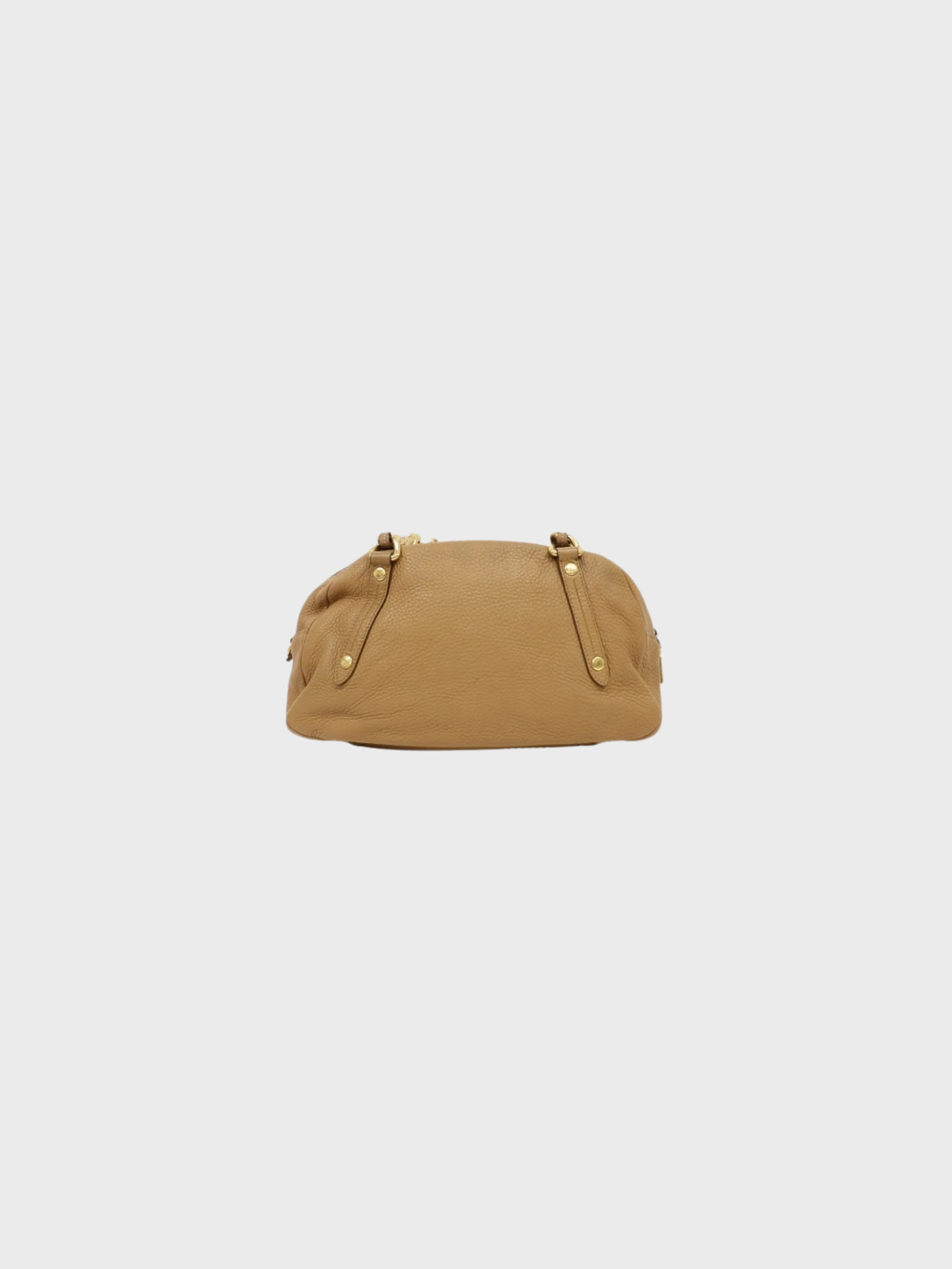 Prada 2000s Beige Vitello Daino Leather Handbag - Image 2