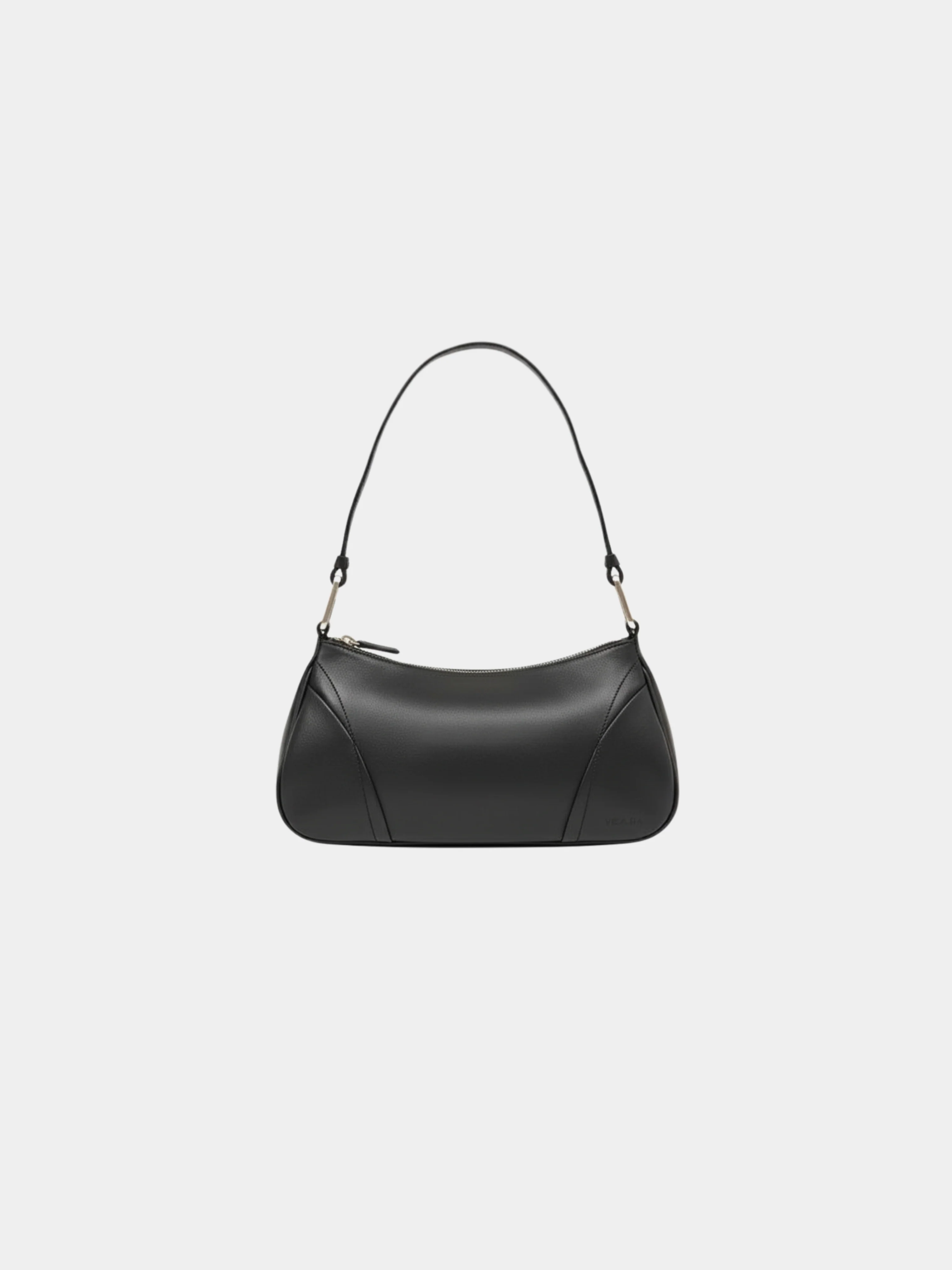 Prada 2000s Black Leather Logo Embossed One-Shoulder Bag