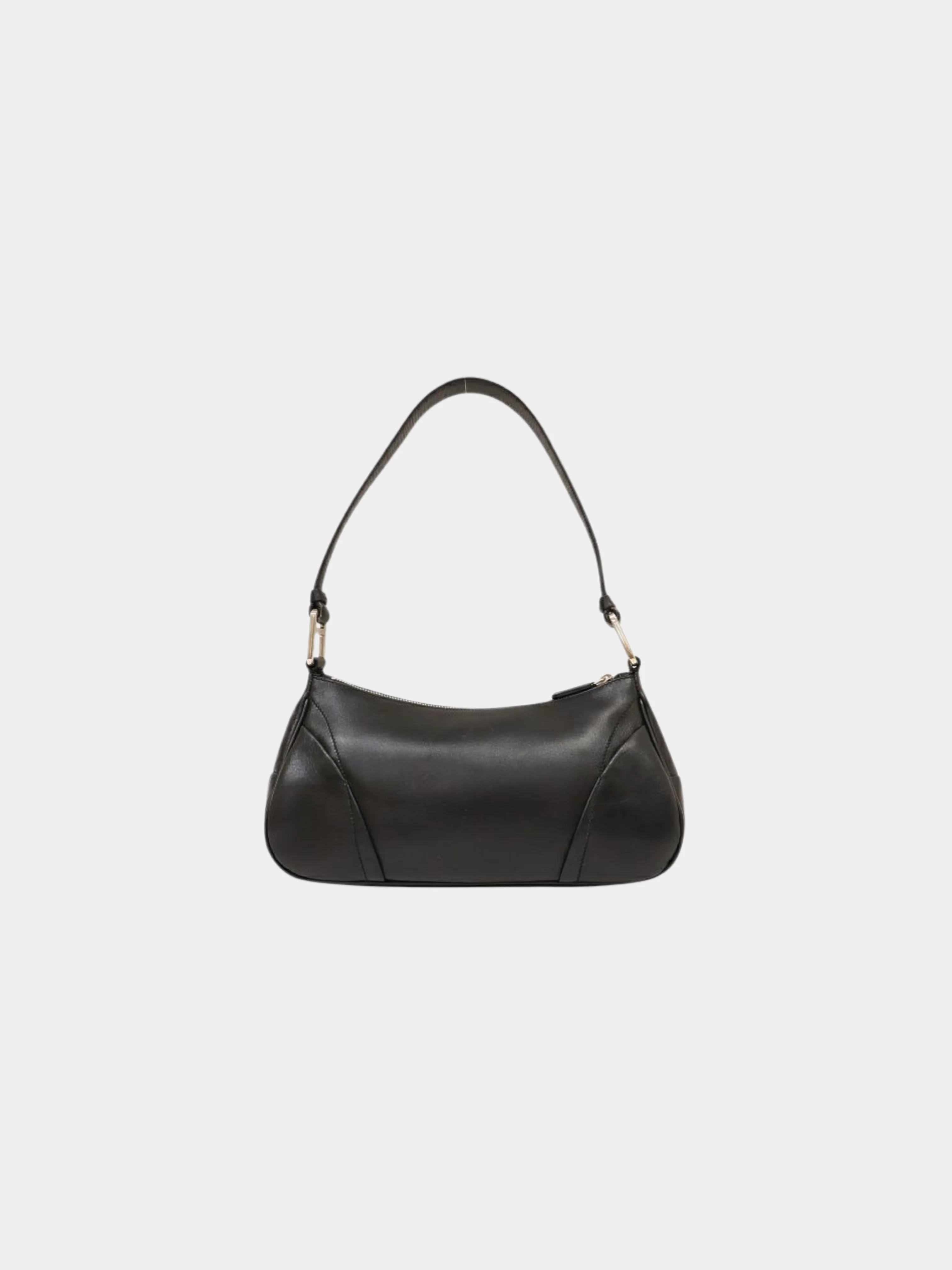 Prada 2000s Black Leather Logo Embossed One-Shoulder Bag - Image 2