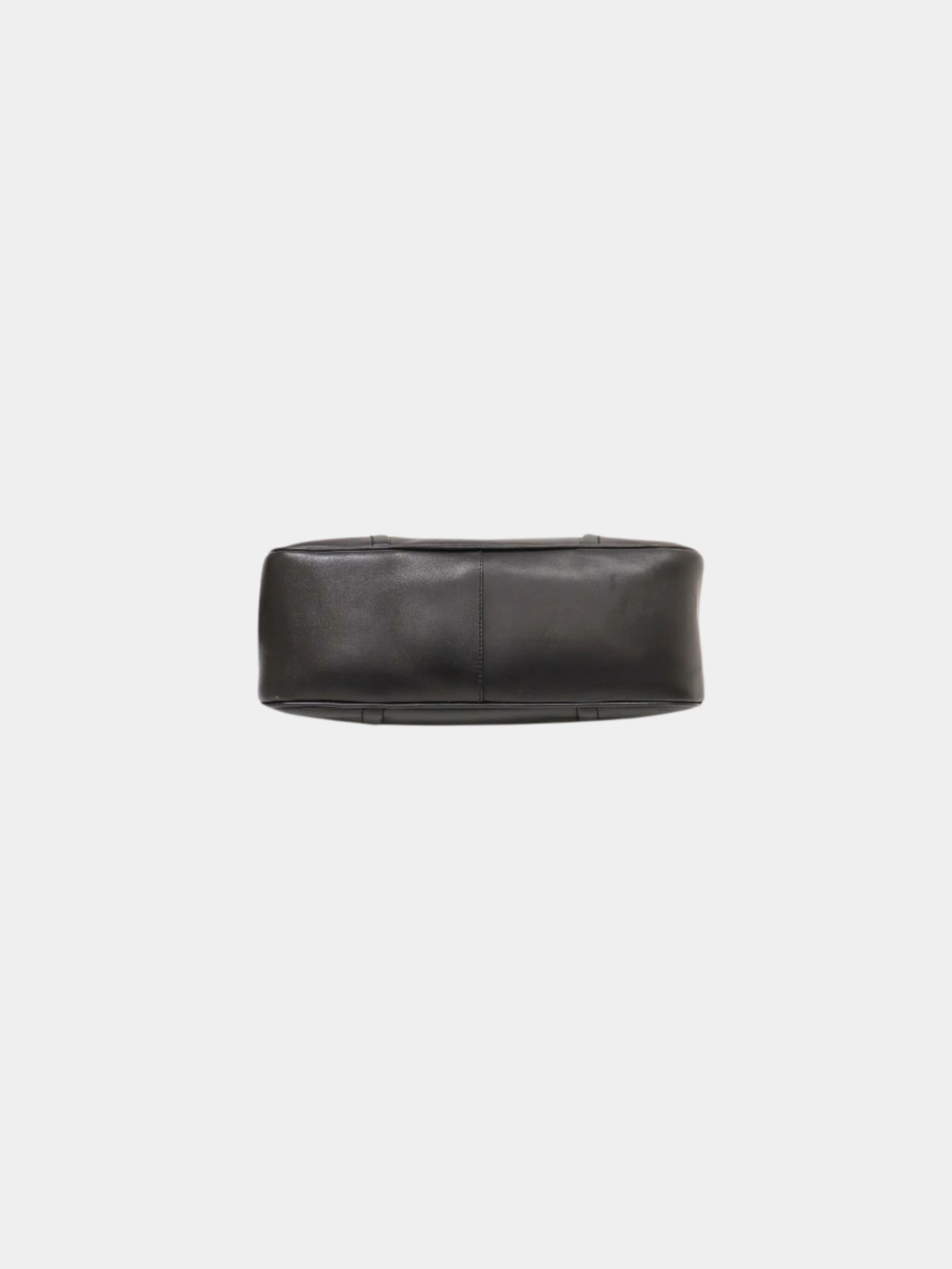 Prada 2000s Black Leather Logo Embossed One-Shoulder Bag - Image 4