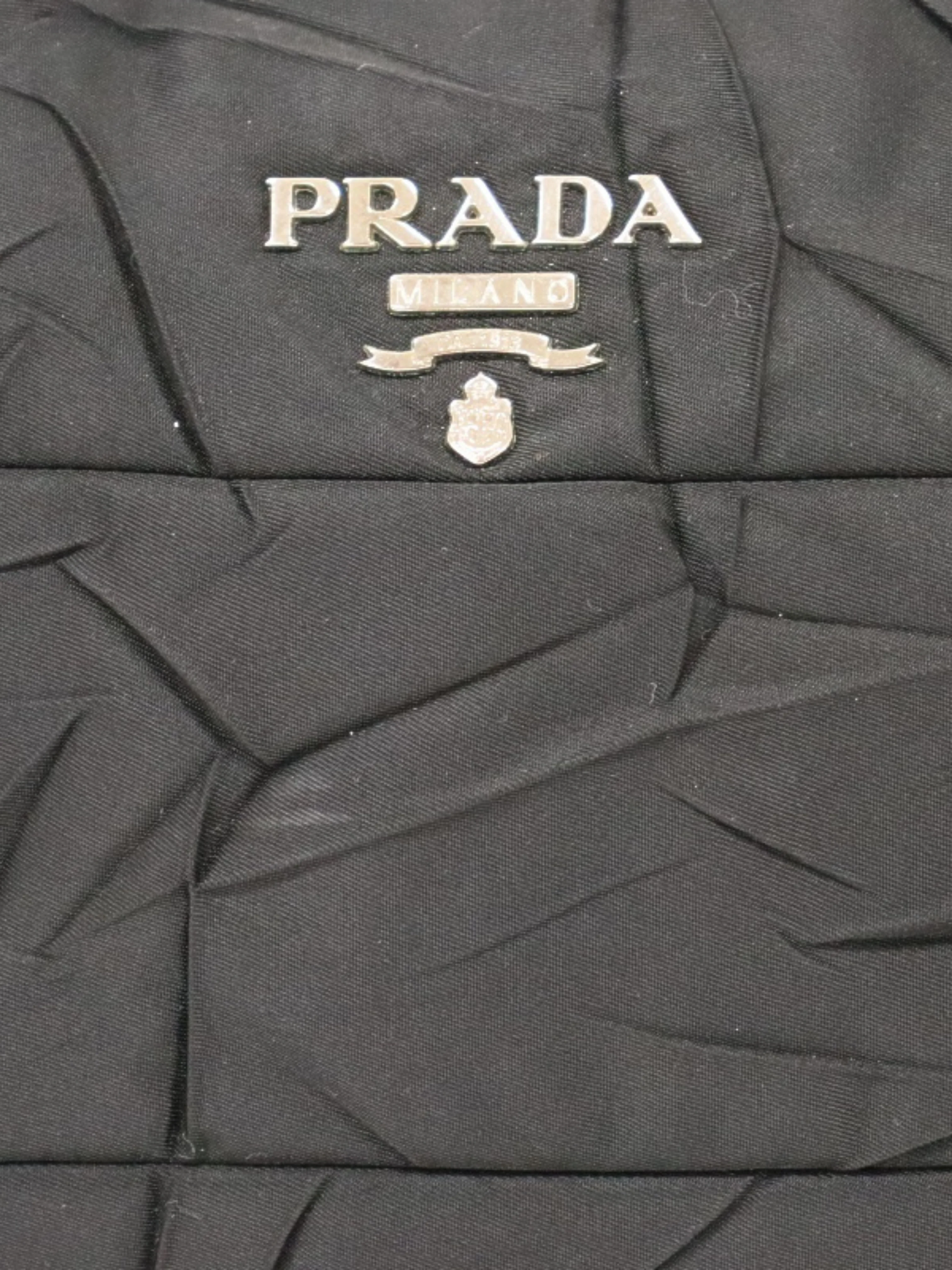 Prada 2000s Black Nylon Triangle Logo One-Shoulder Bag - Image 8
