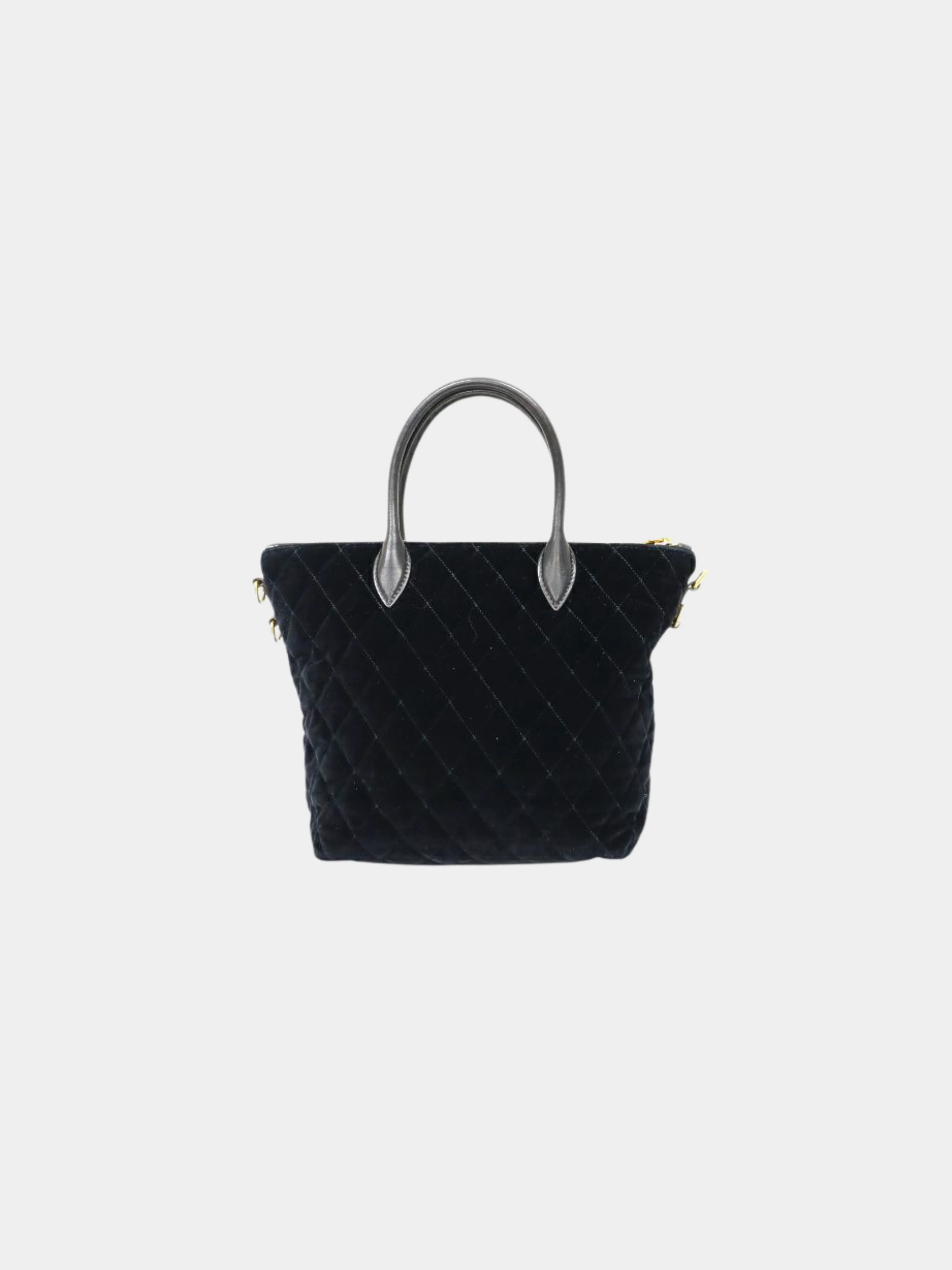 Prada 2000s Black Quilted Velour 2-Way Bag - Image 2