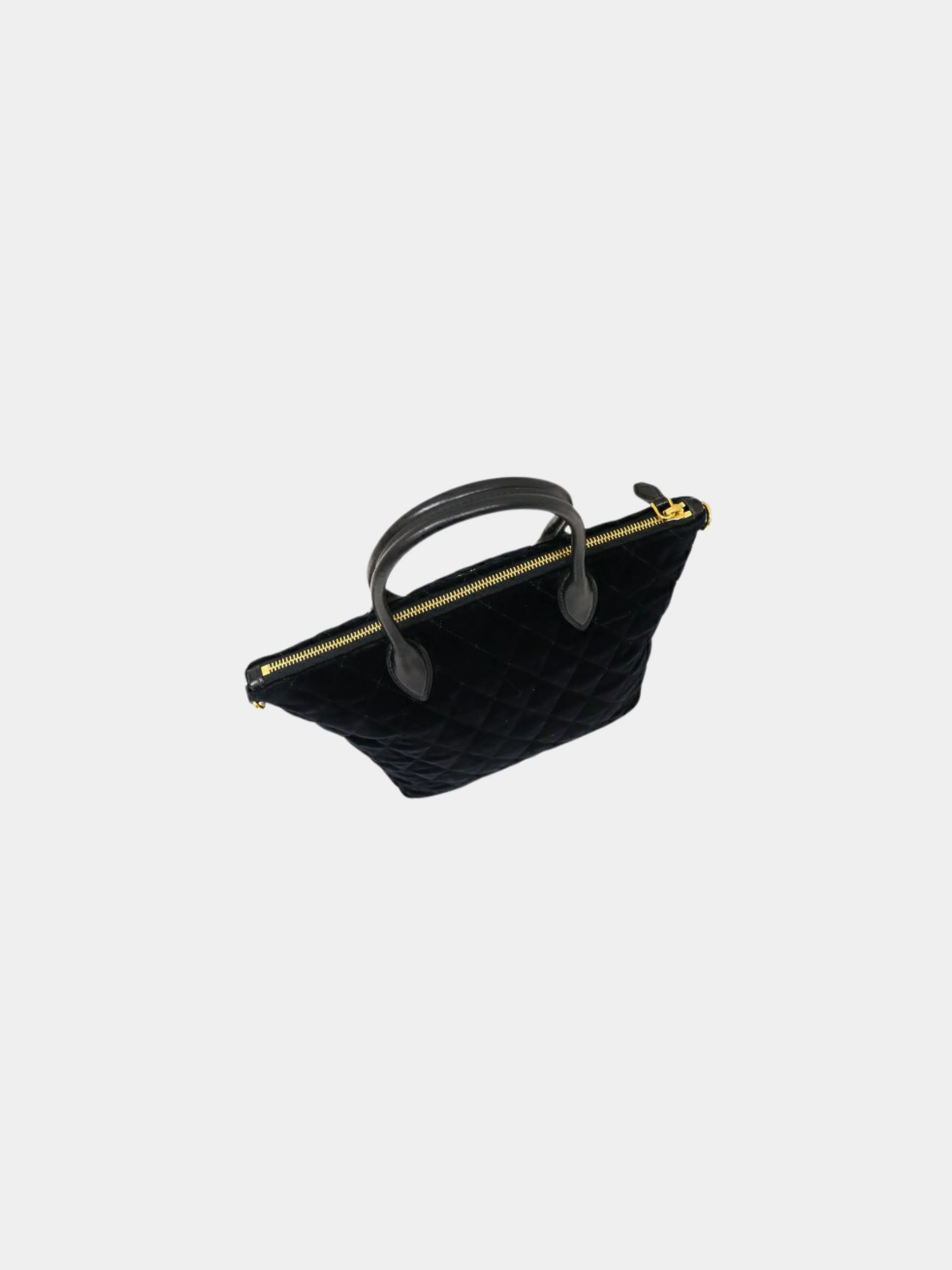 Prada 2000s Black Quilted Velour 2-Way Bag - Image 6