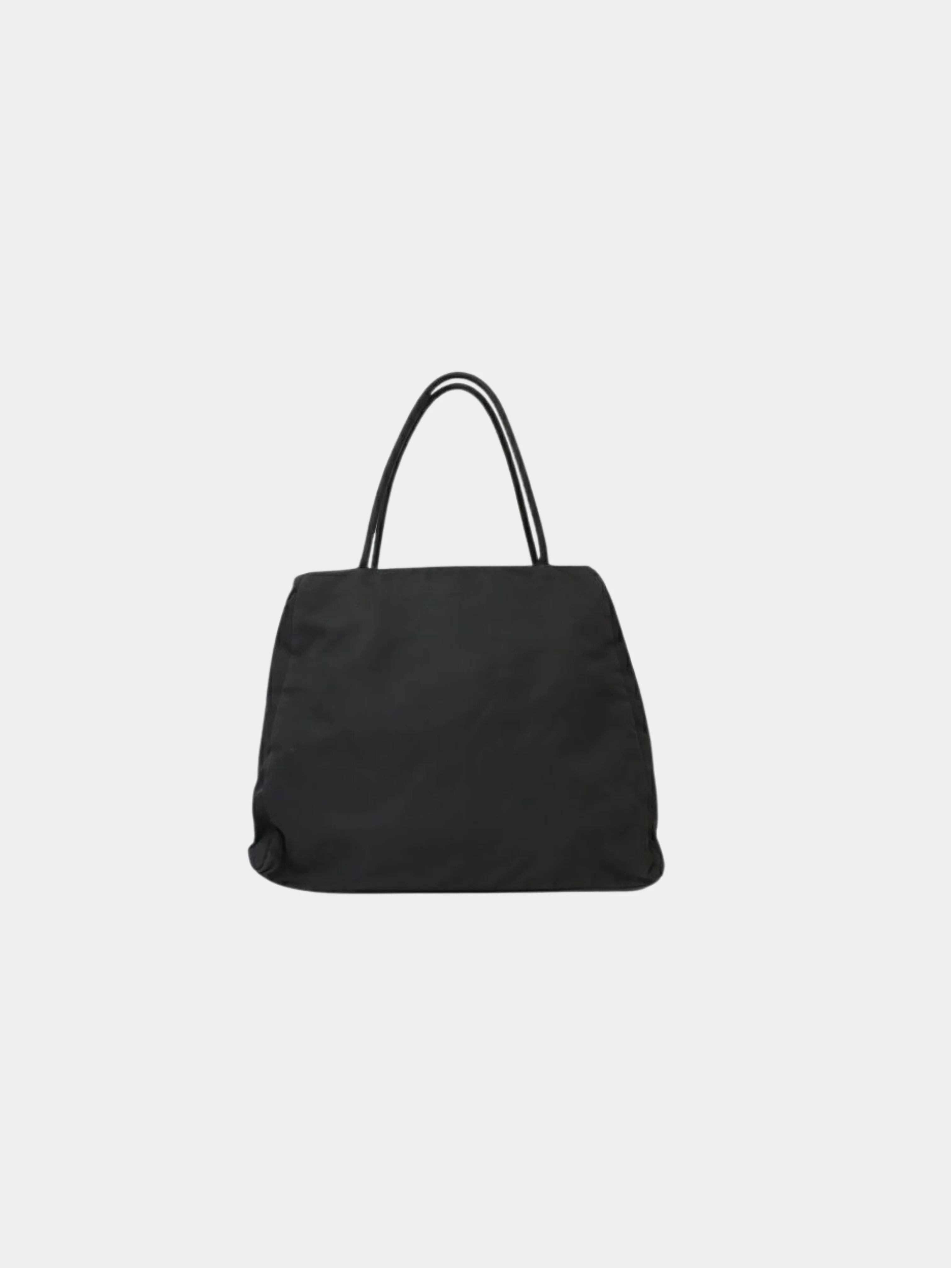 Prada 2000s Black Triangle Logo Hardware Nylon Tote Bag - Image 2