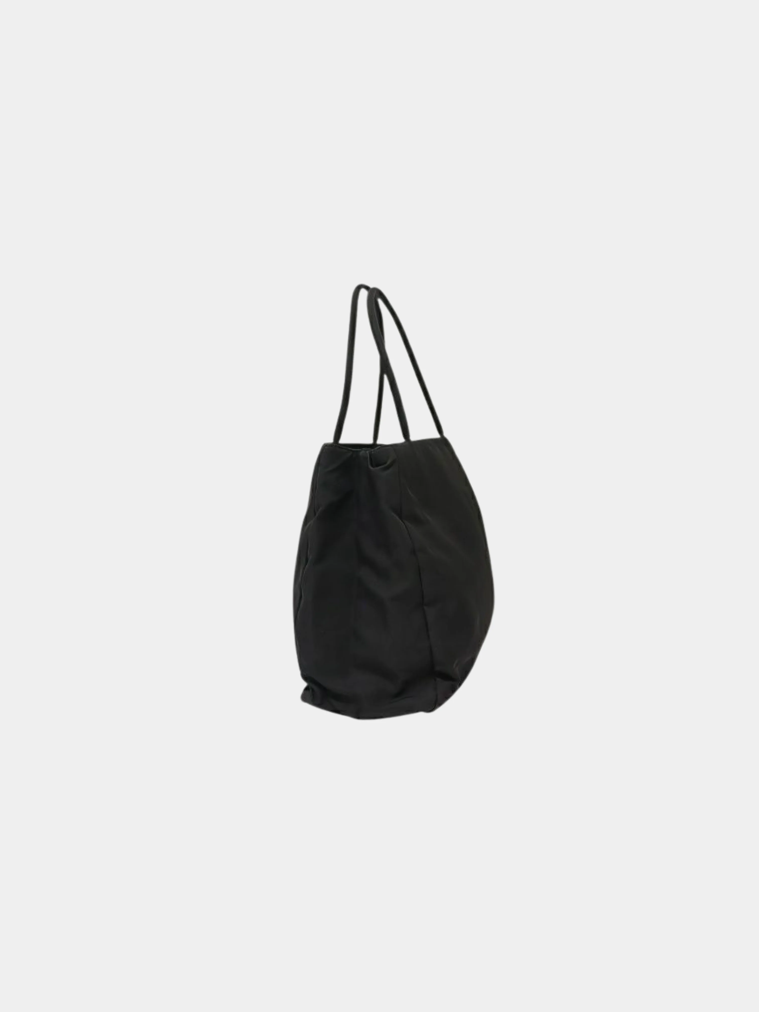 Prada 2000s Black Triangle Logo Hardware Nylon Tote Bag - Image 3