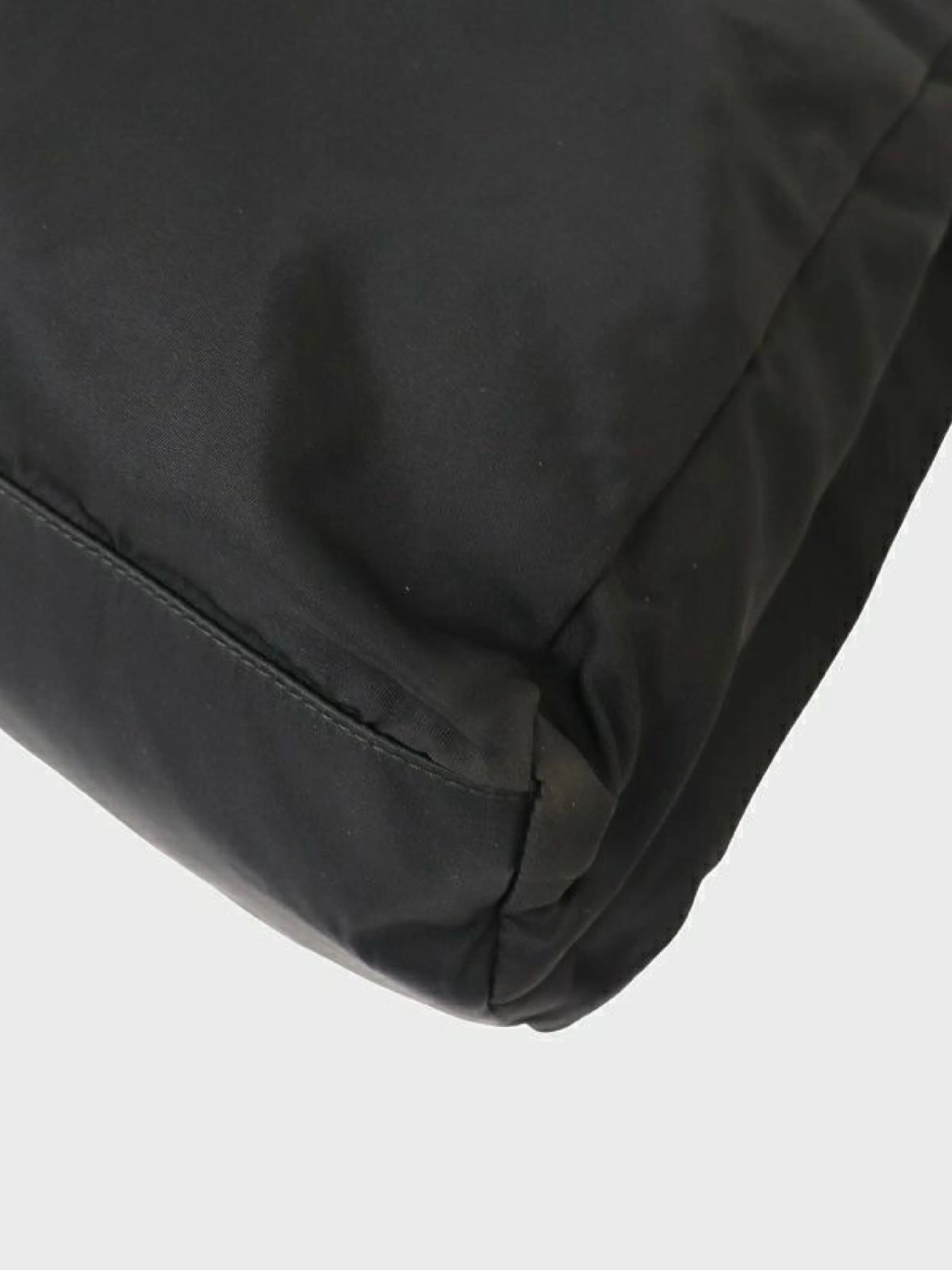 Prada 2000s Black Triangle Logo Hardware Nylon Tote Bag - Image 5