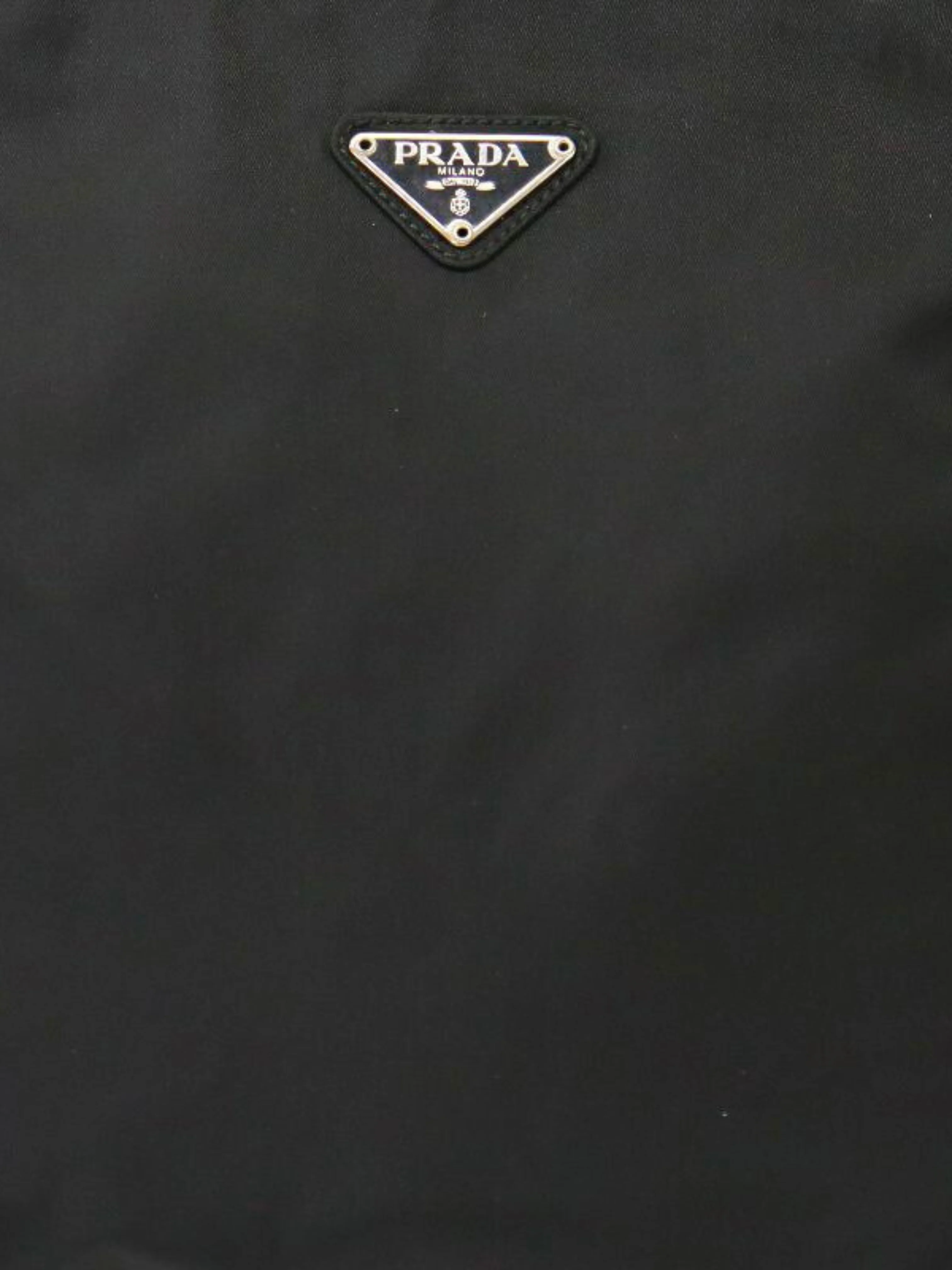 Prada 2000s Black Triangle Logo Hardware Nylon Tote Bag - Image 8