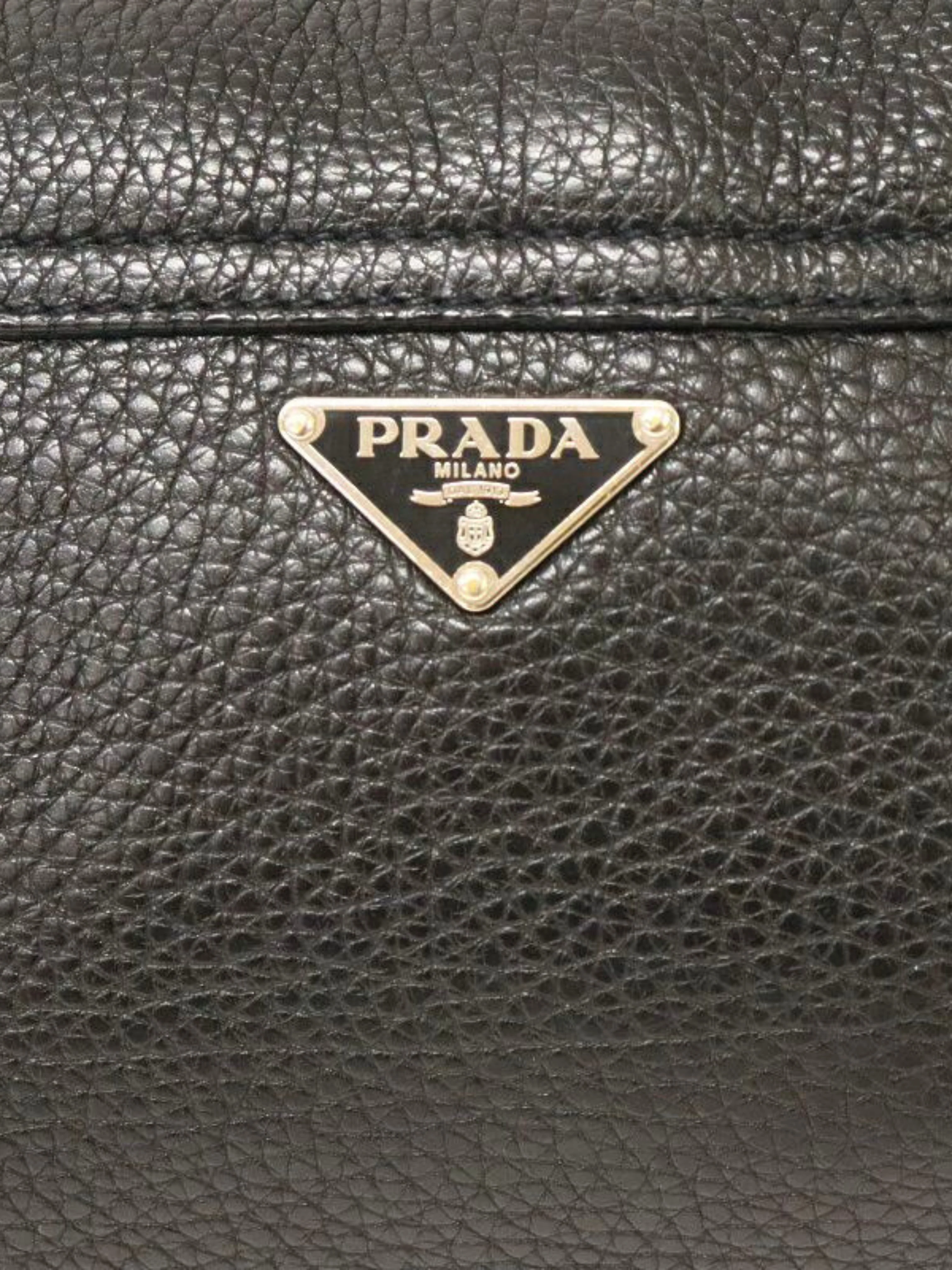 Prada 2000s Black Triangle Logo Leather One-Shoulder Bag - Image 9