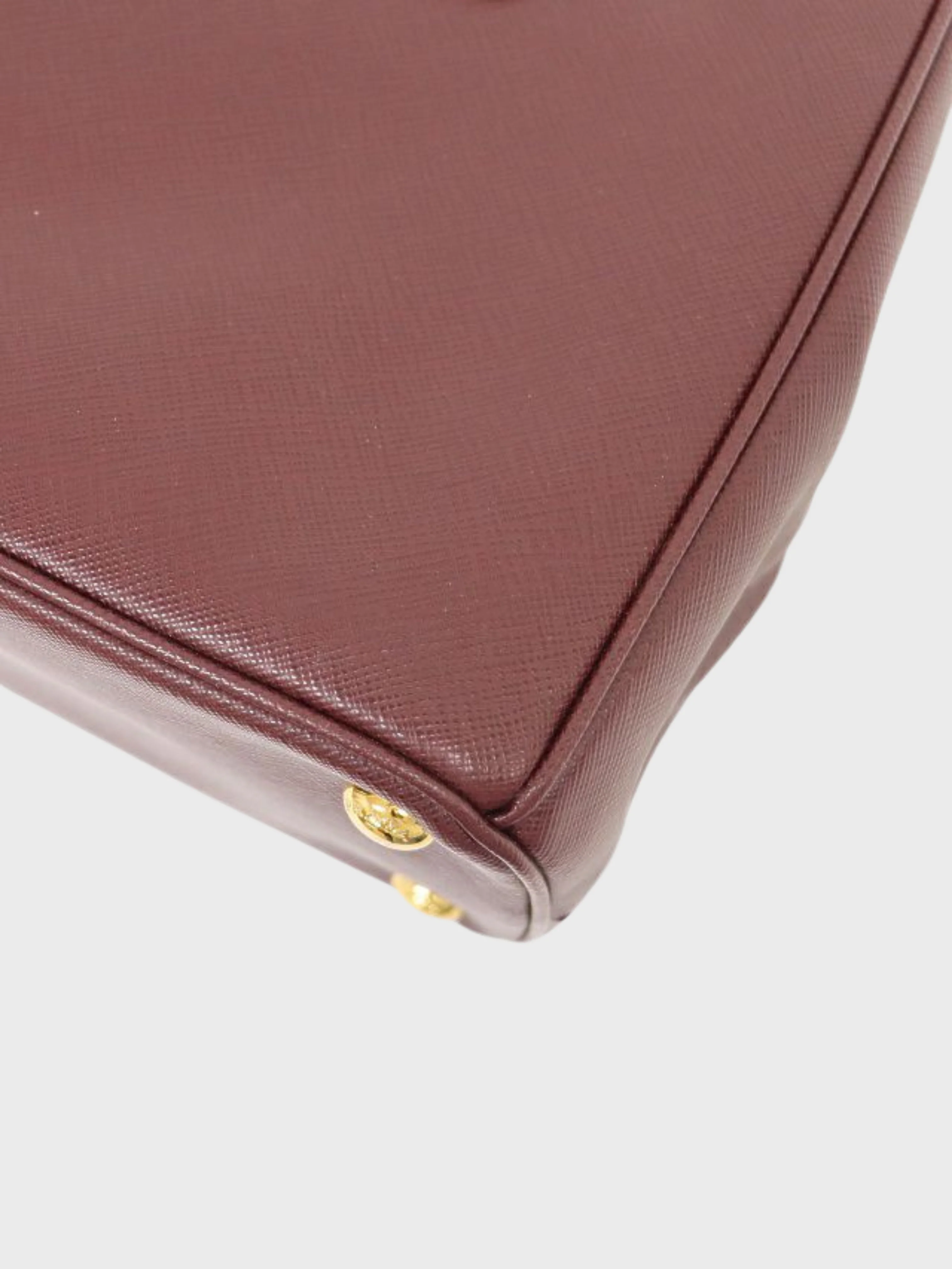 Prada 2000s Bordeaux Galleria Saffiano 2Way Bag - Image 7