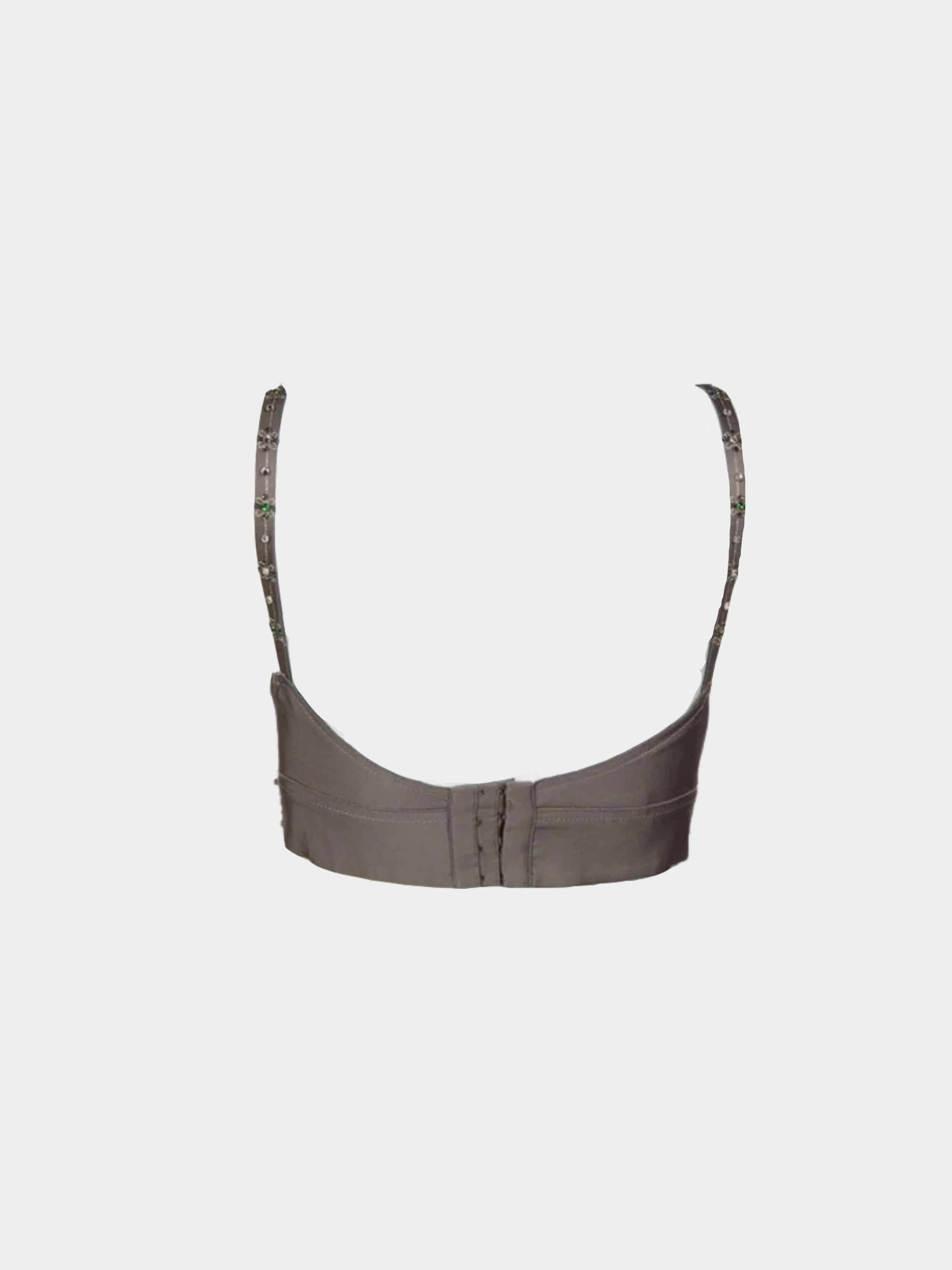 Prada 2000s Brown Beaded Bralette with Rhinestone Details - Image 2