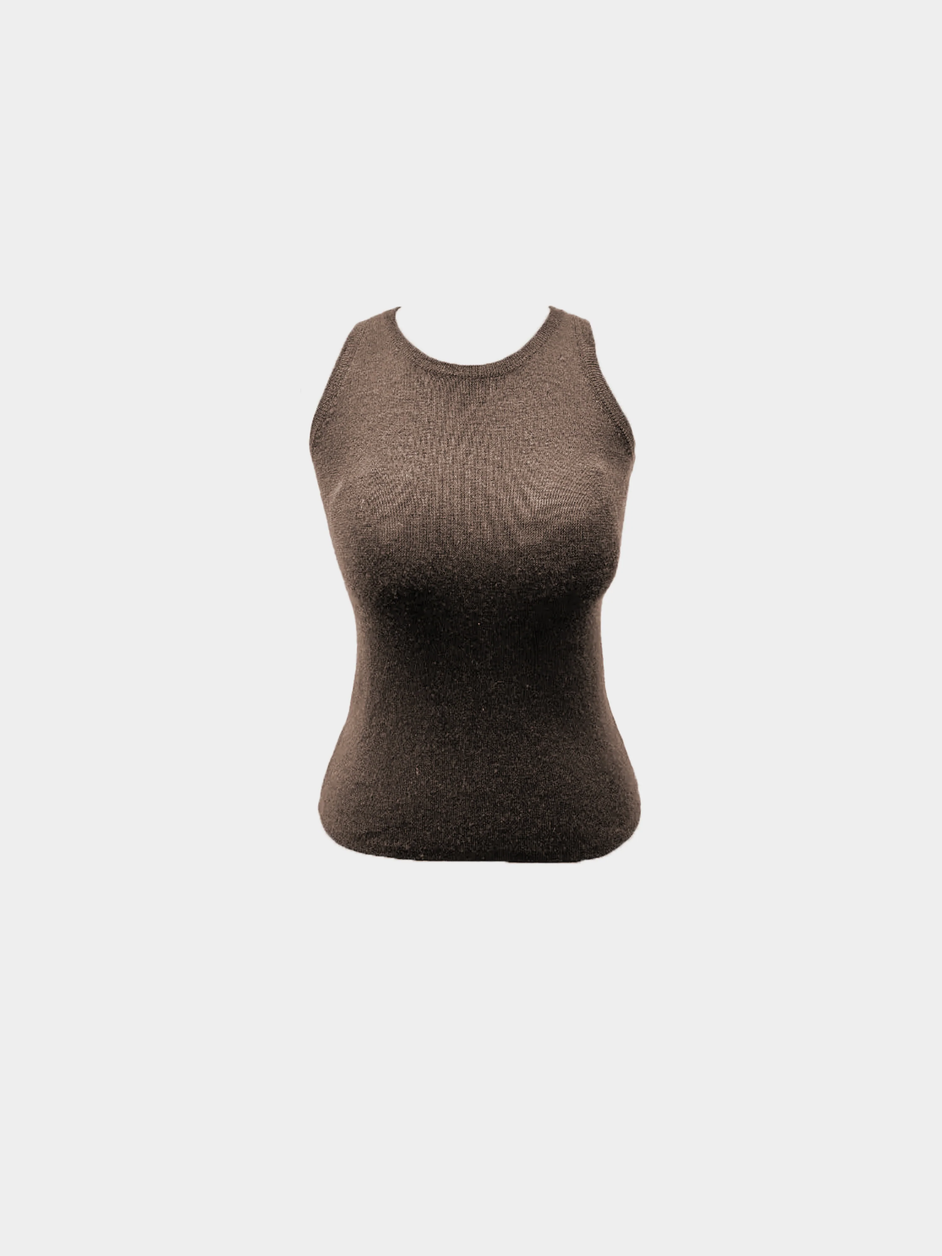 Prada 2000s Brown Cashmere-Silk Knit Cardigan and Top Set - Image 3