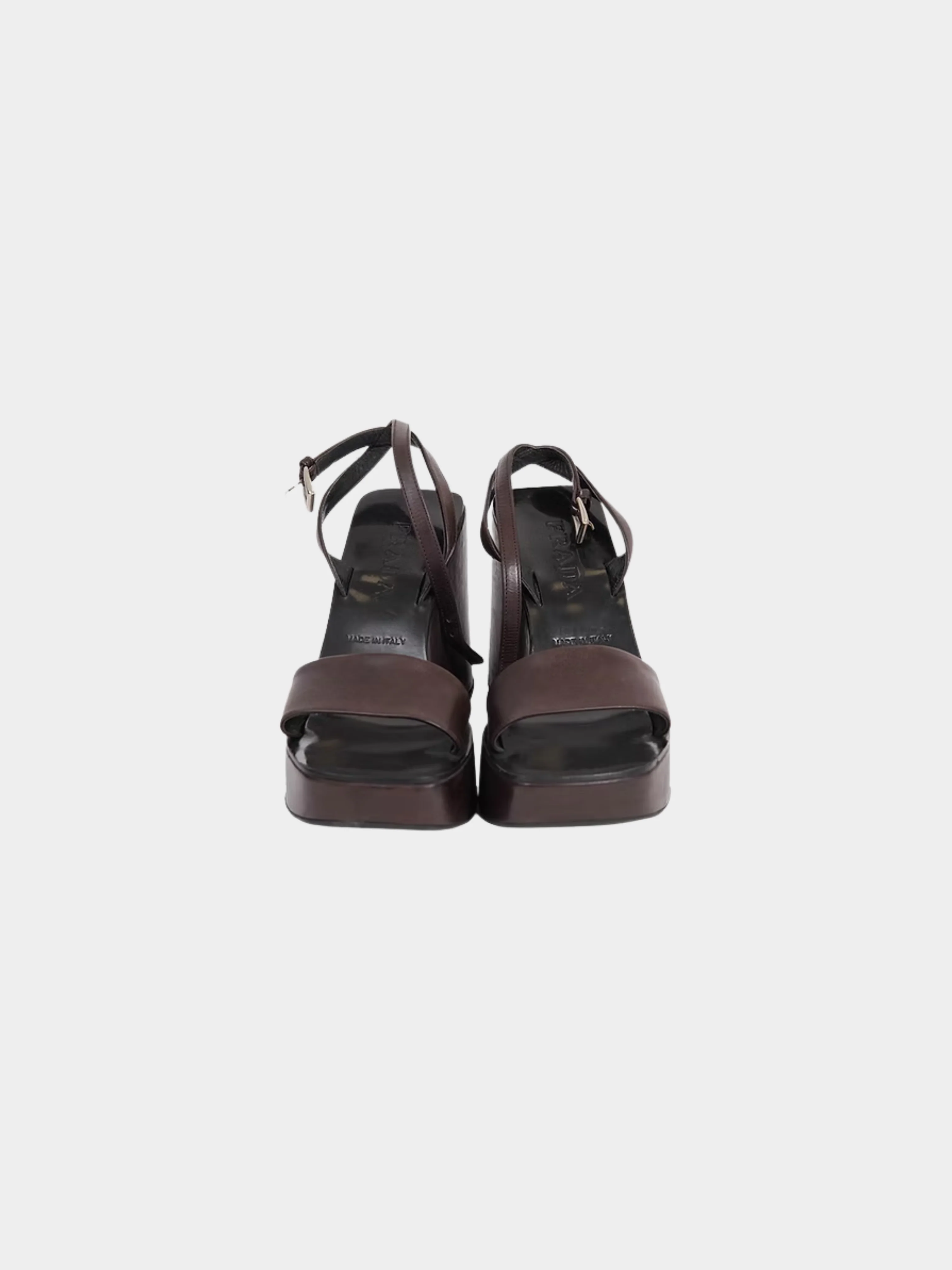 Prada 2000s Brown High Platform Sandals - Image 2